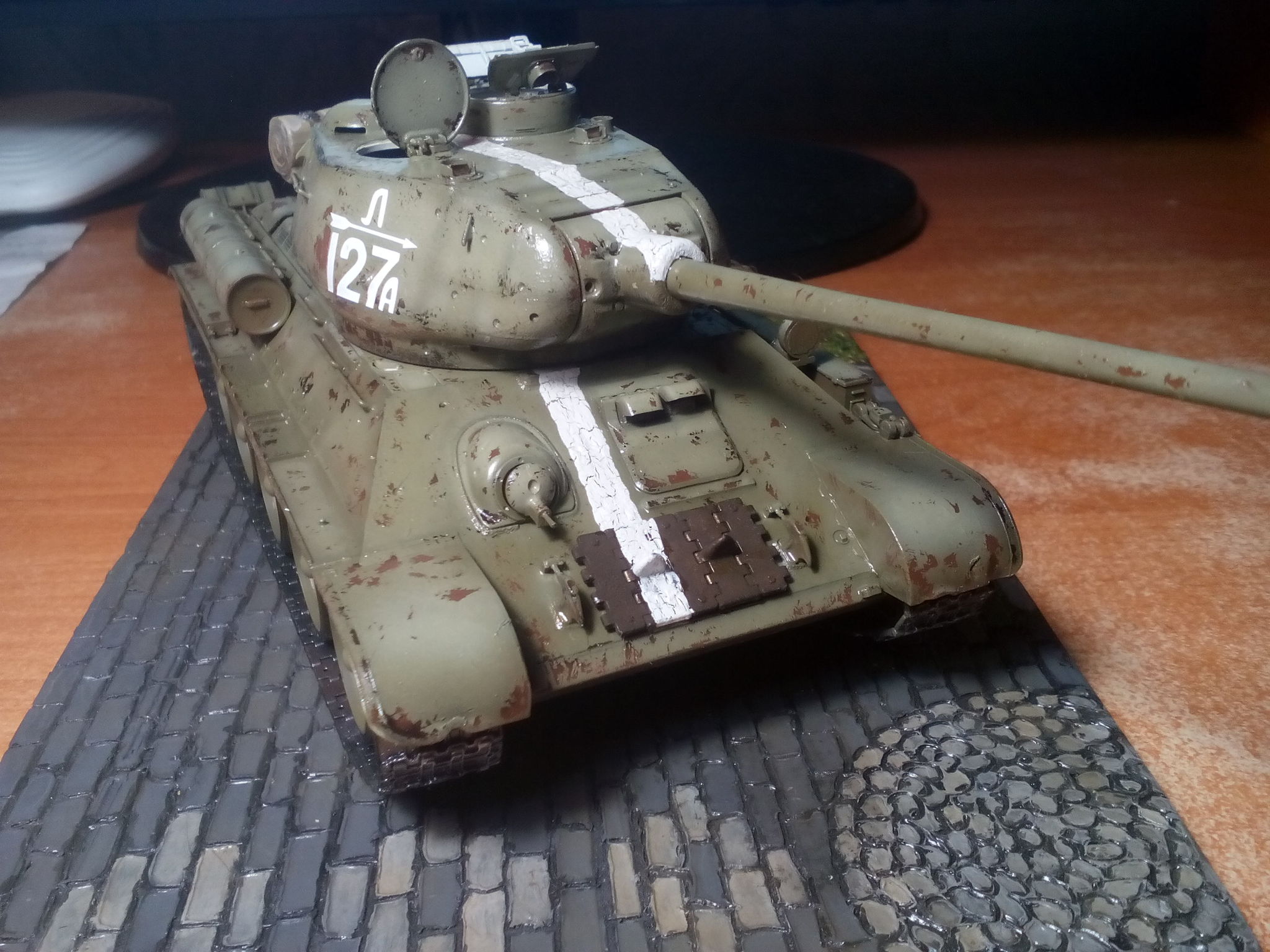 T-34-85 with diorama, Star and MiniArt, 1/35. Assembly Notes - My, Stand modeling, Prefabricated model, Diorama, Assembly, Airbrushing, Tanks, T-34, Longpost