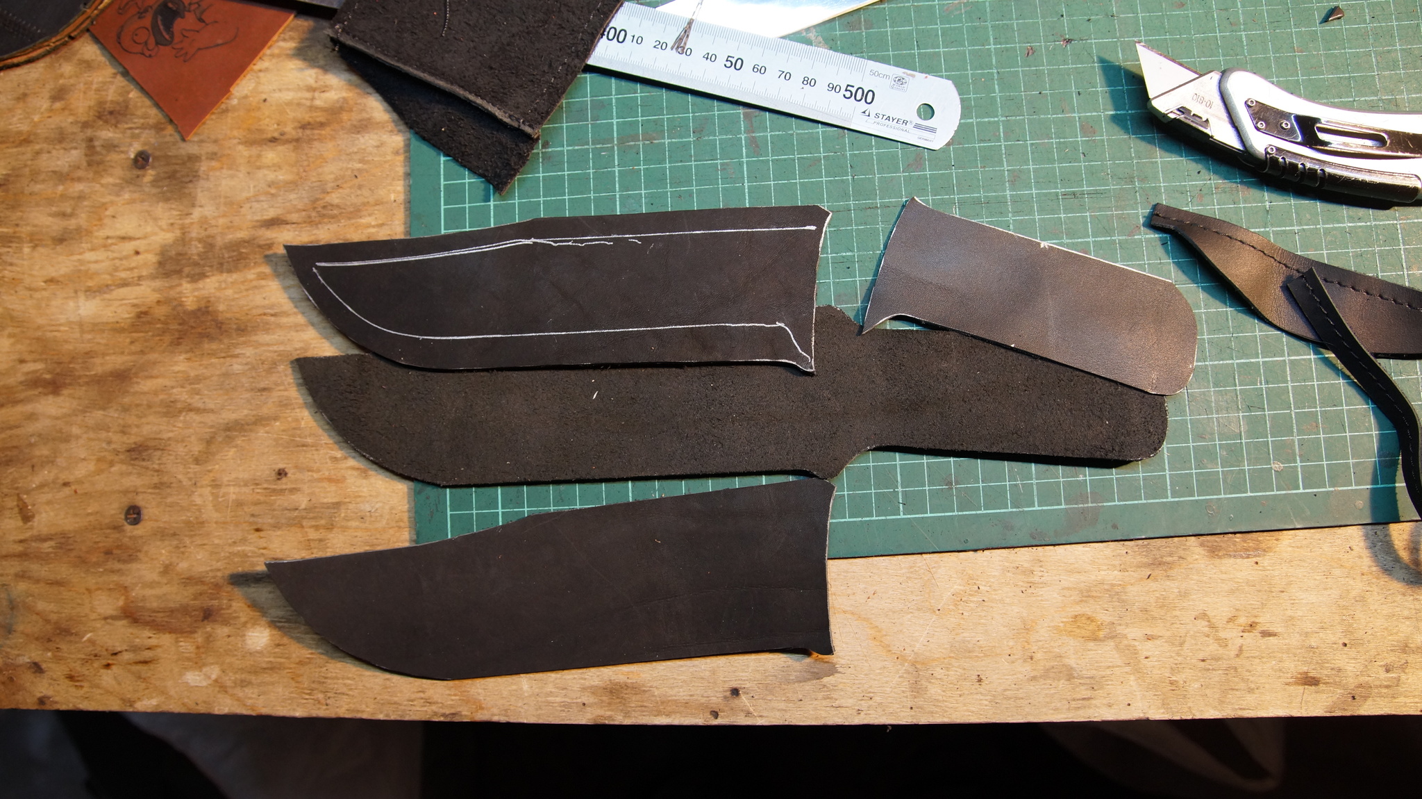 Sheaths or pimples? ACNE! Part one - My, Sheath, Leather, Knife, Saddle seam, Piercer, Needlework with process, Longpost