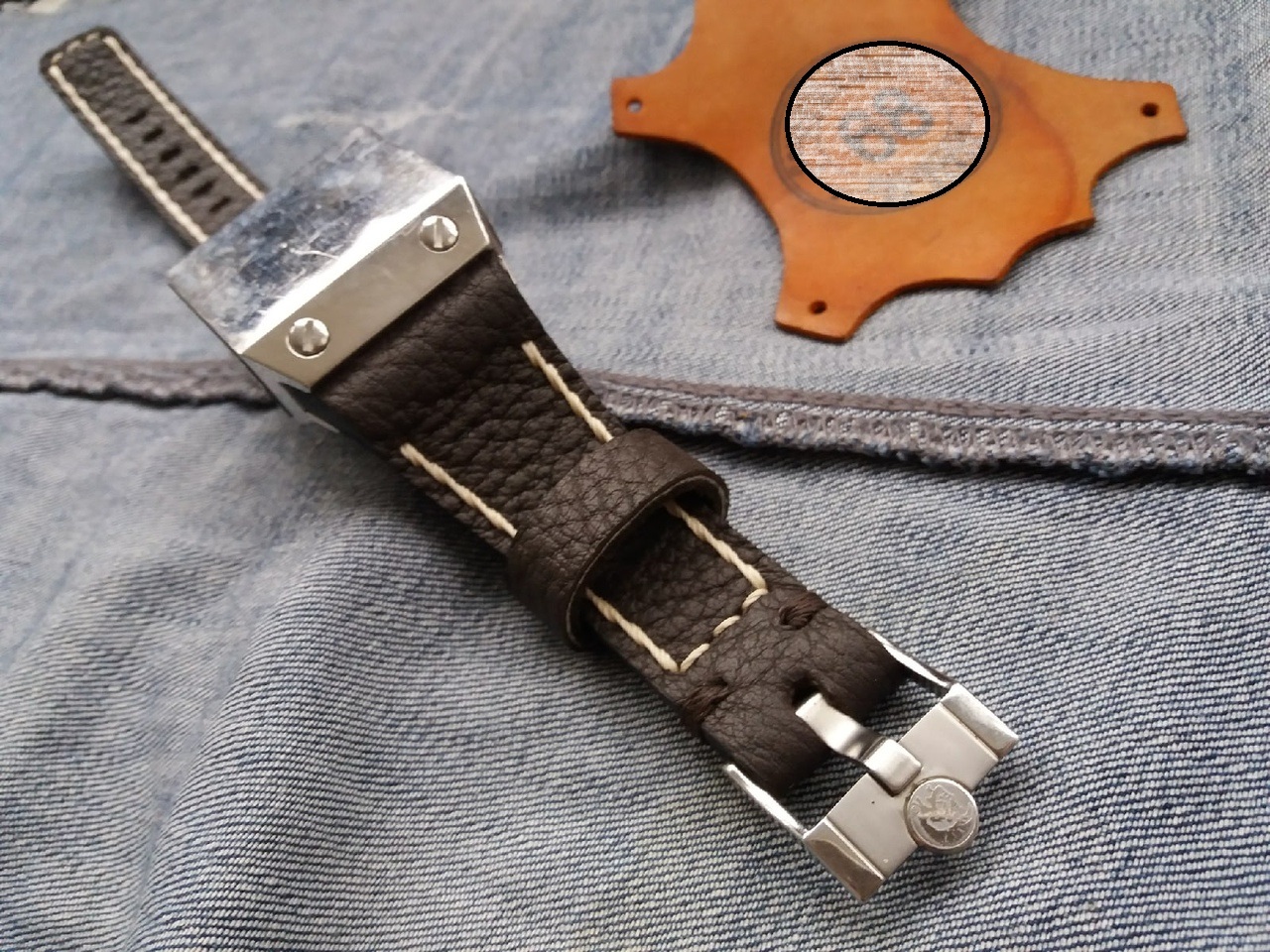 Diesel watch strap or where is the dial???? - My, Strap, Longpost, Leather products, Clock, Needlework with process