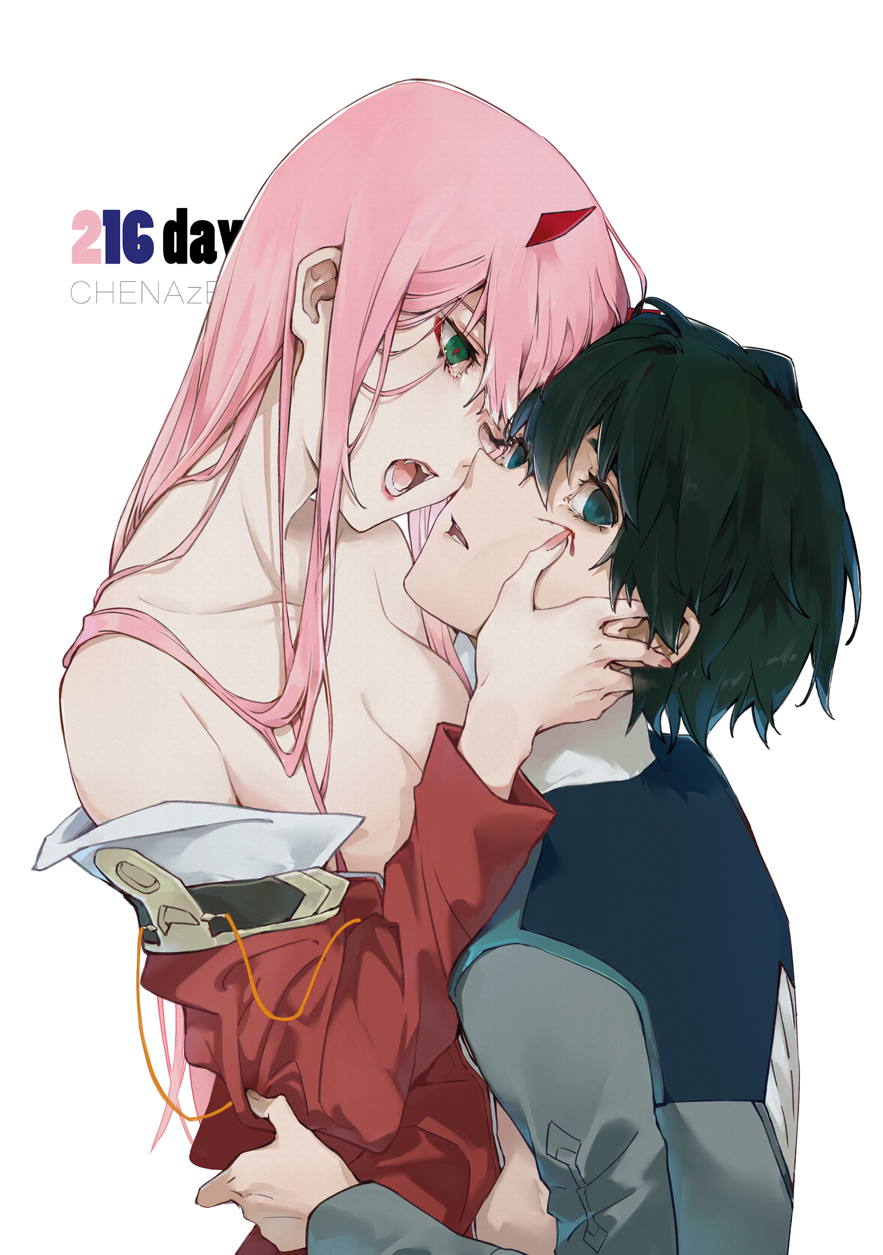 Hiro & Zero Two - NSFW, Anime Art, Аниме, Darling in the Franxx, Zero Two, Hiro, Длиннопост