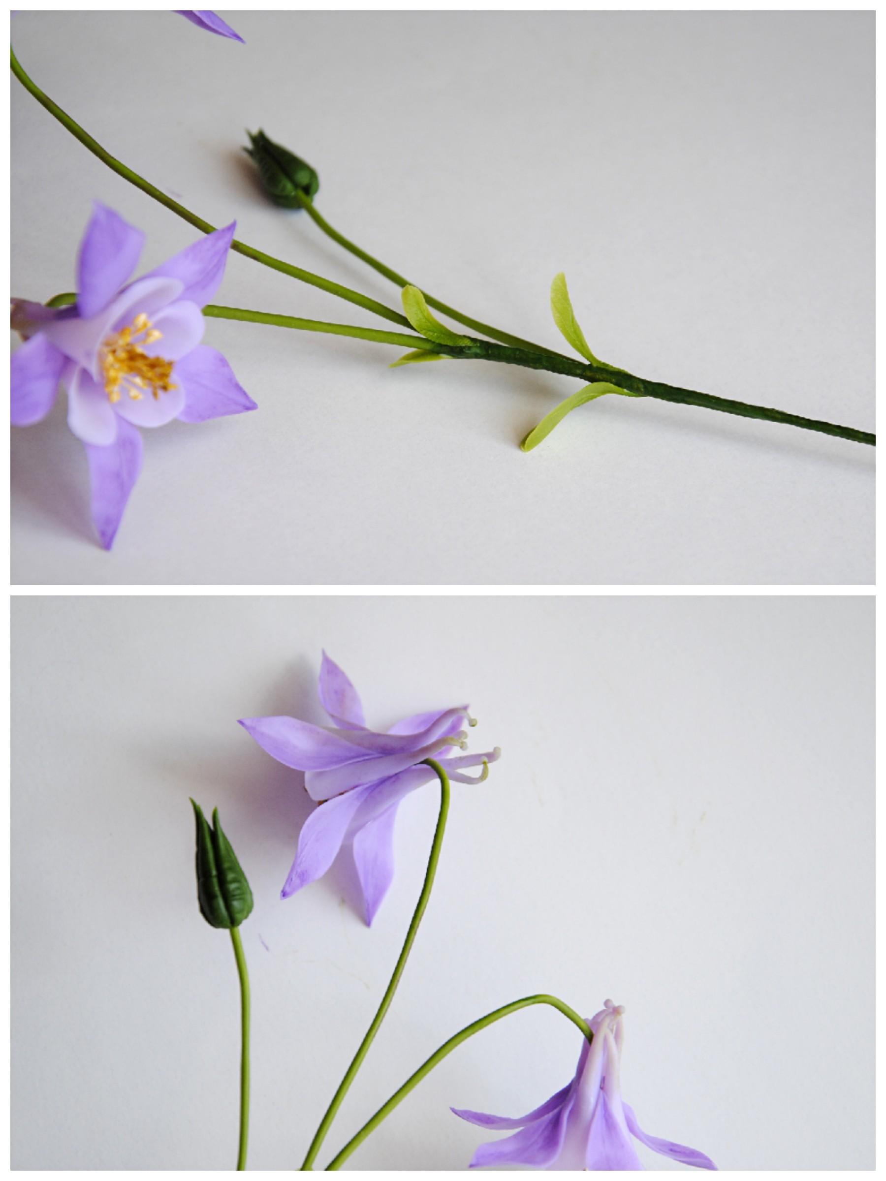 How I sculpted an aquilegia from cold porcelain. MK - My, Needlework with process, Polymer floristry, Longpost, Cold porcelain, Polymer clay, Flowers