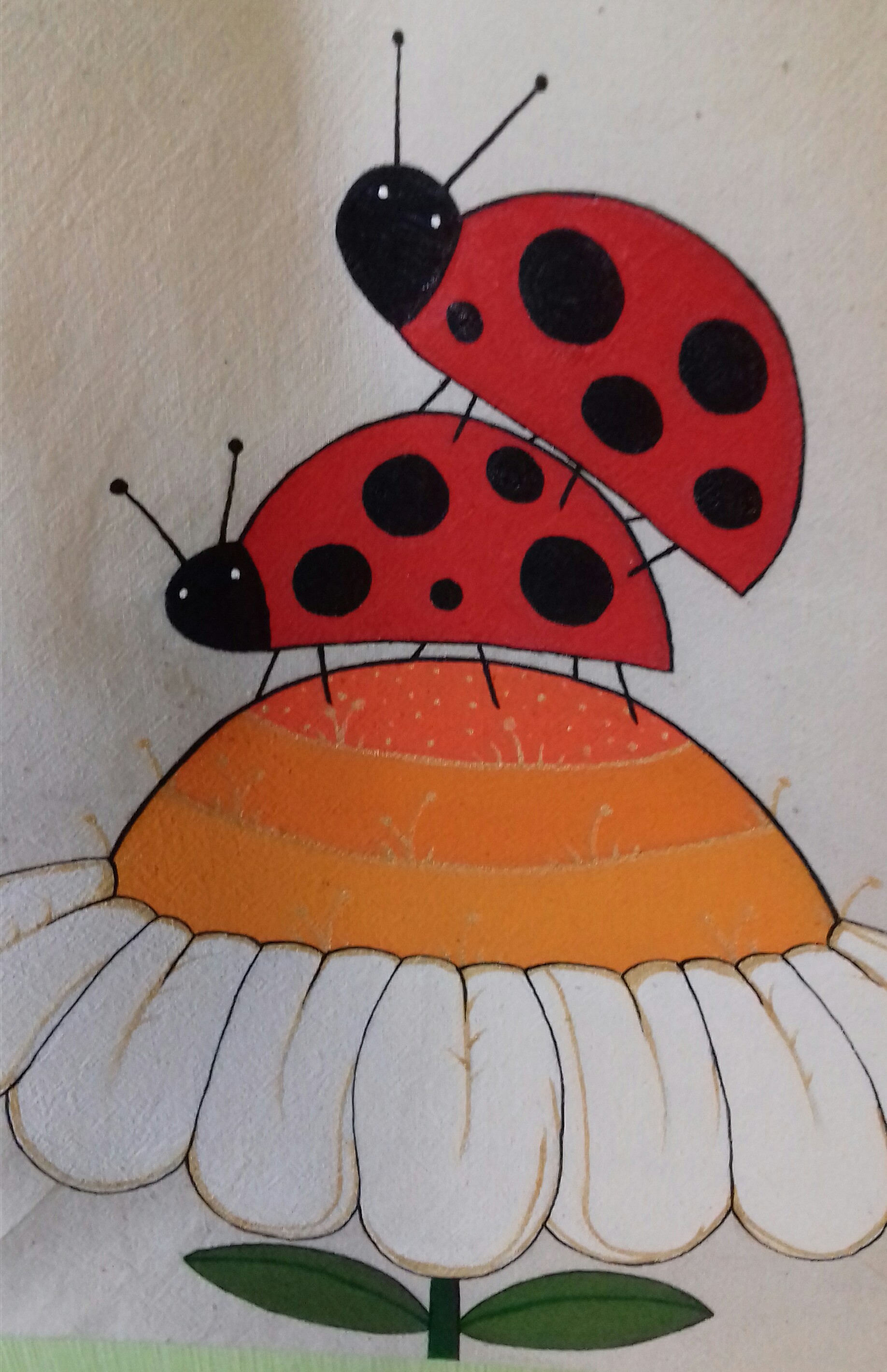 Post #7236163 - My, Сумка, Acrylic, Painting on fabric, Handmade, ladybug, Flowers, Needlework without process, Longpost