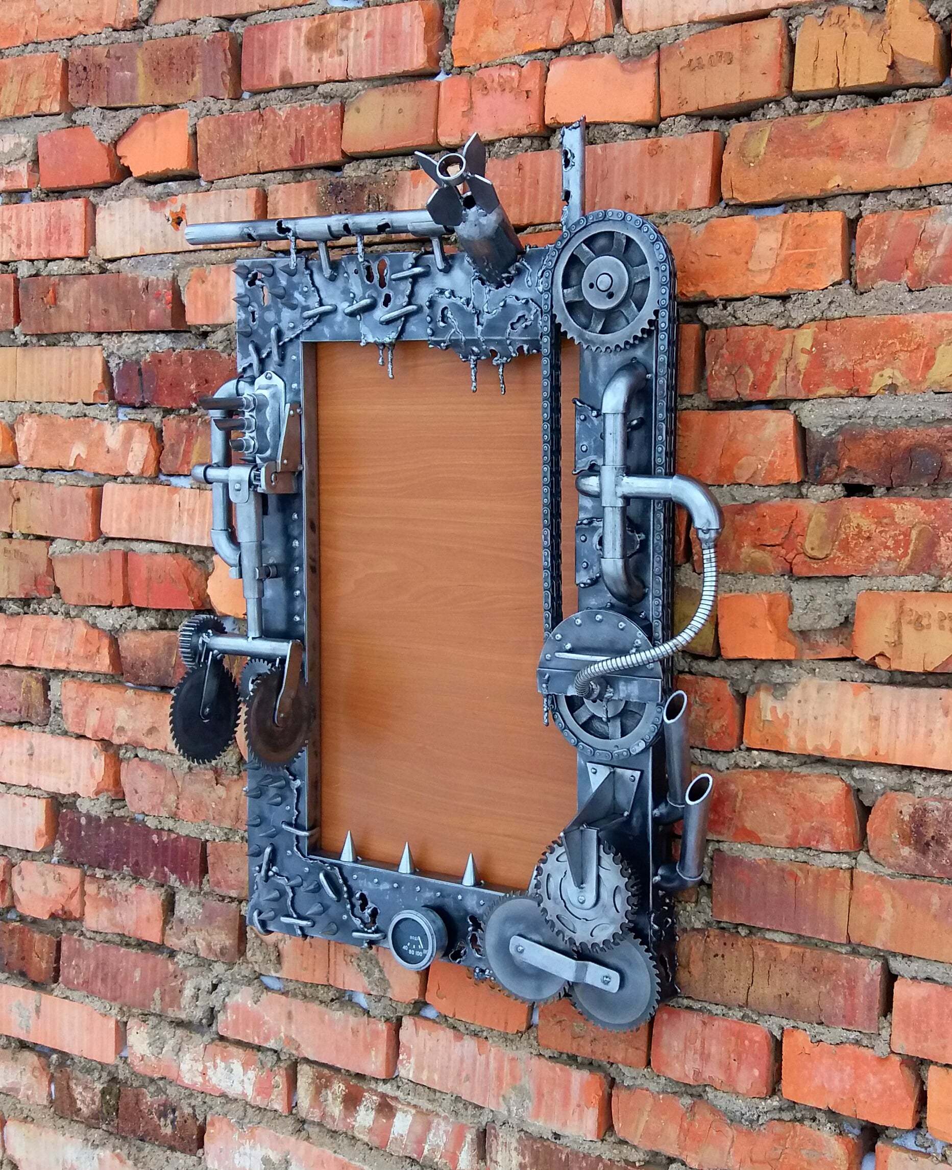 I continue the theme of frames) - My, Steampunk, Welding, Needlework without process, Handmade, Metal, Mirror, Dieselpunk, Constructor, Longpost