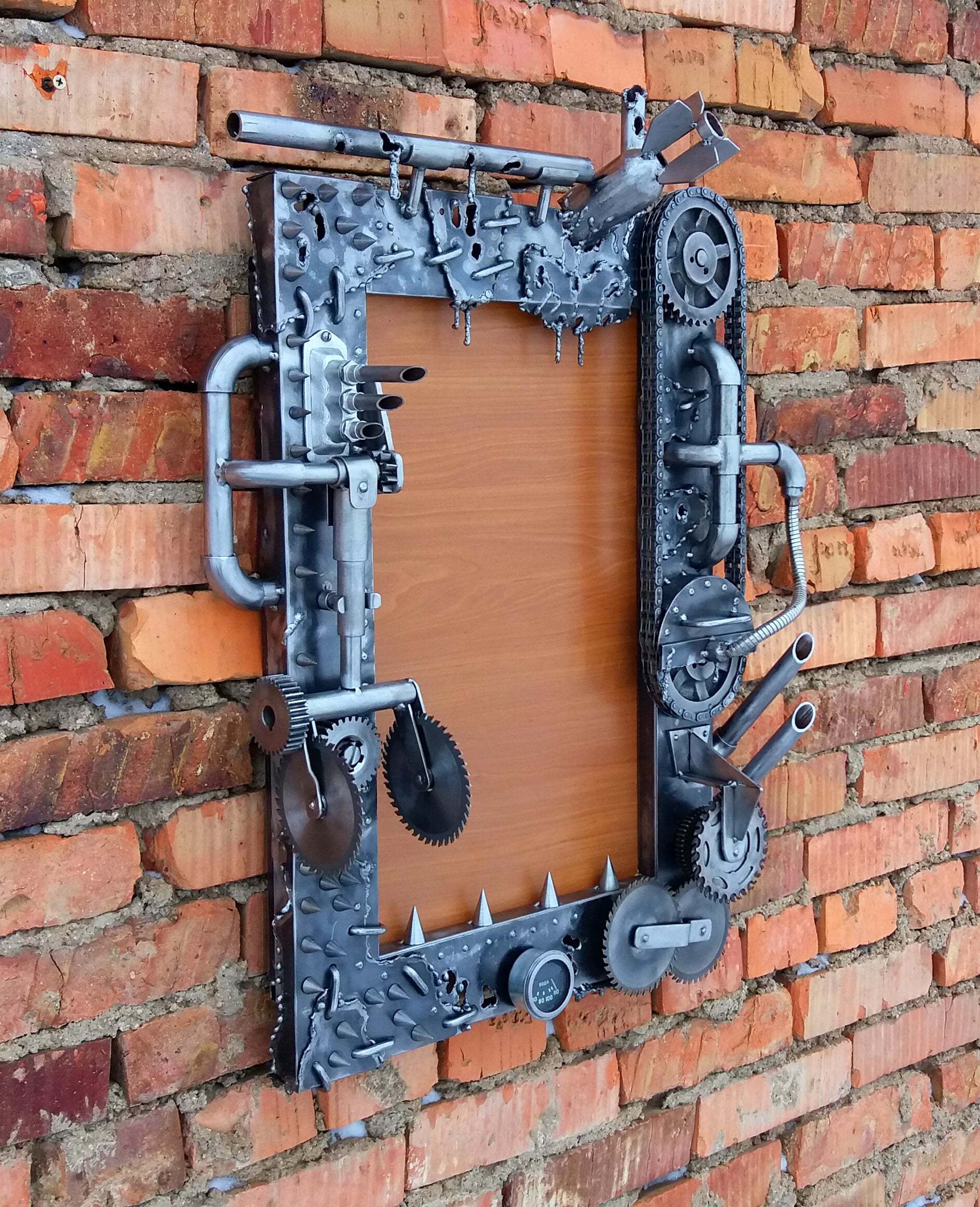 I continue the theme of frames) - My, Steampunk, Welding, Needlework without process, Handmade, Metal, Mirror, Dieselpunk, Constructor, Longpost