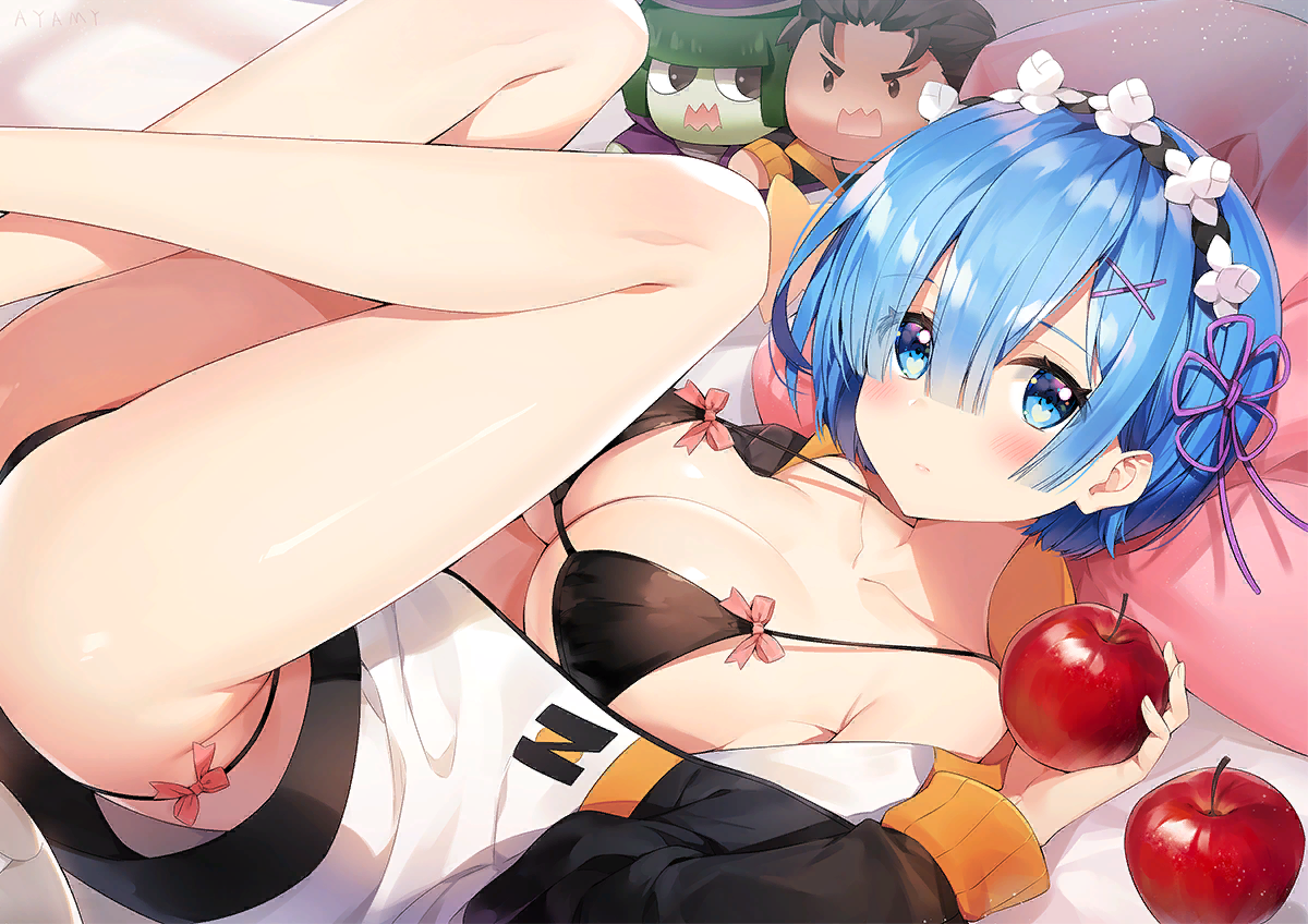 Rem - NSFW, Rem (Re:Zero Kara), Re:Zero Kara, Anime Art, Аниме, Ayamy, Грудь, Нижнее белье