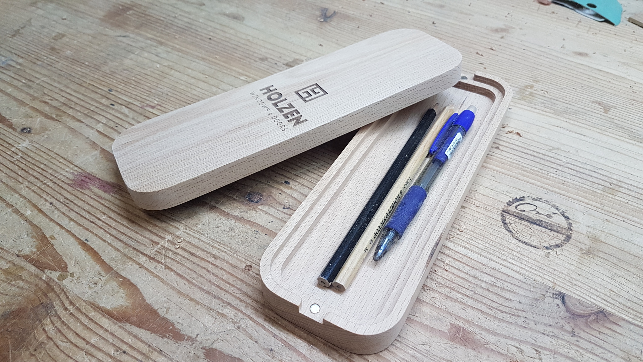 Gift New Year's pencil case - My, Oak, Beech, Pencil case, Presents, Carpenter, With your own hands, Woodworking, Longpost