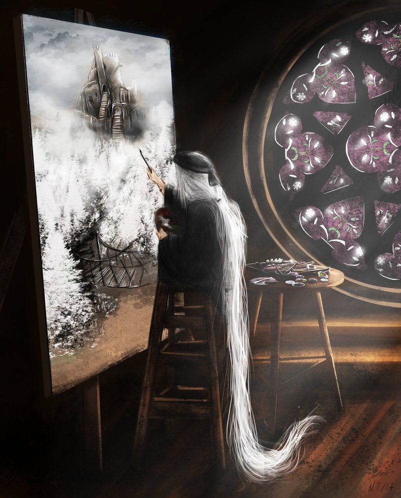 Artist from the world of Ariandel - Drawing, Dark souls 3, Artist, Ashes of Ariandel