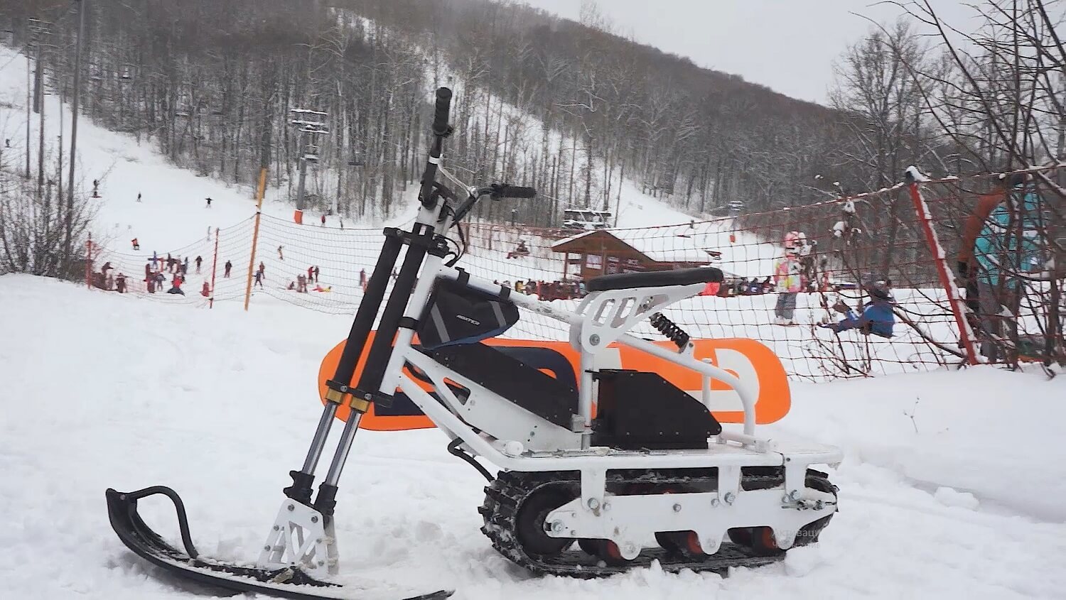 Snowmobile for ski resort_ch2 - My, Snowmobile, All-terrain vehicle, Snowbike, Snowscooter, Motodog, Motorcycle towing machine, Longpost, Video