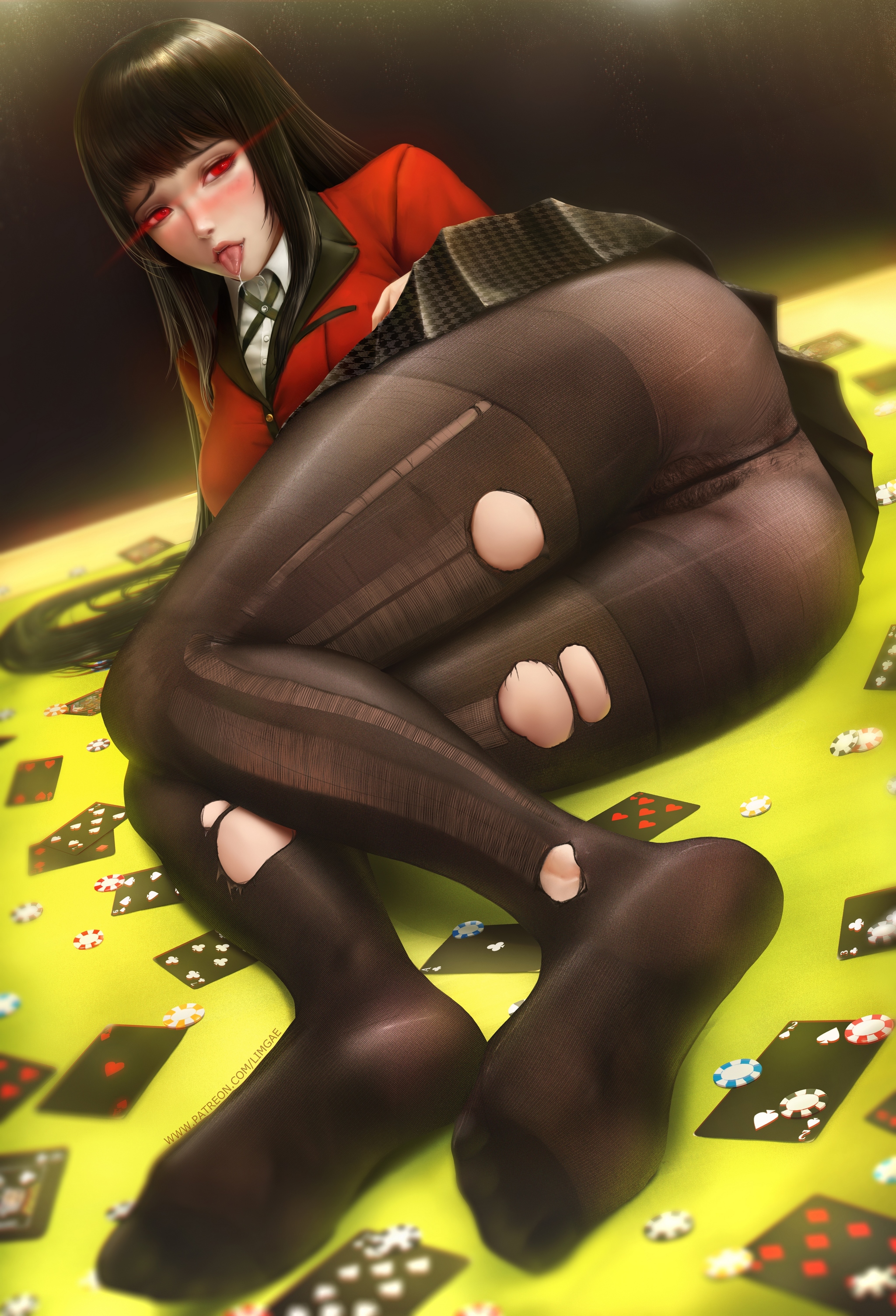 Jabami Yumeko - NSFW, Art, Anime, Anime art, Kakegurui, Jabami yumeko, Erotic, Underwear, Limgae, Longpost