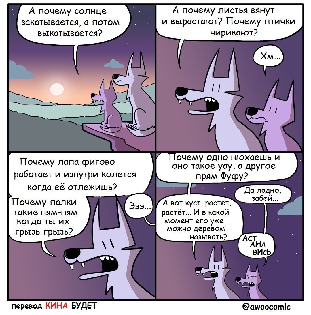 Questions about life... - Awoocomic, Question, Wolf, A life, Comics, Translated by myself