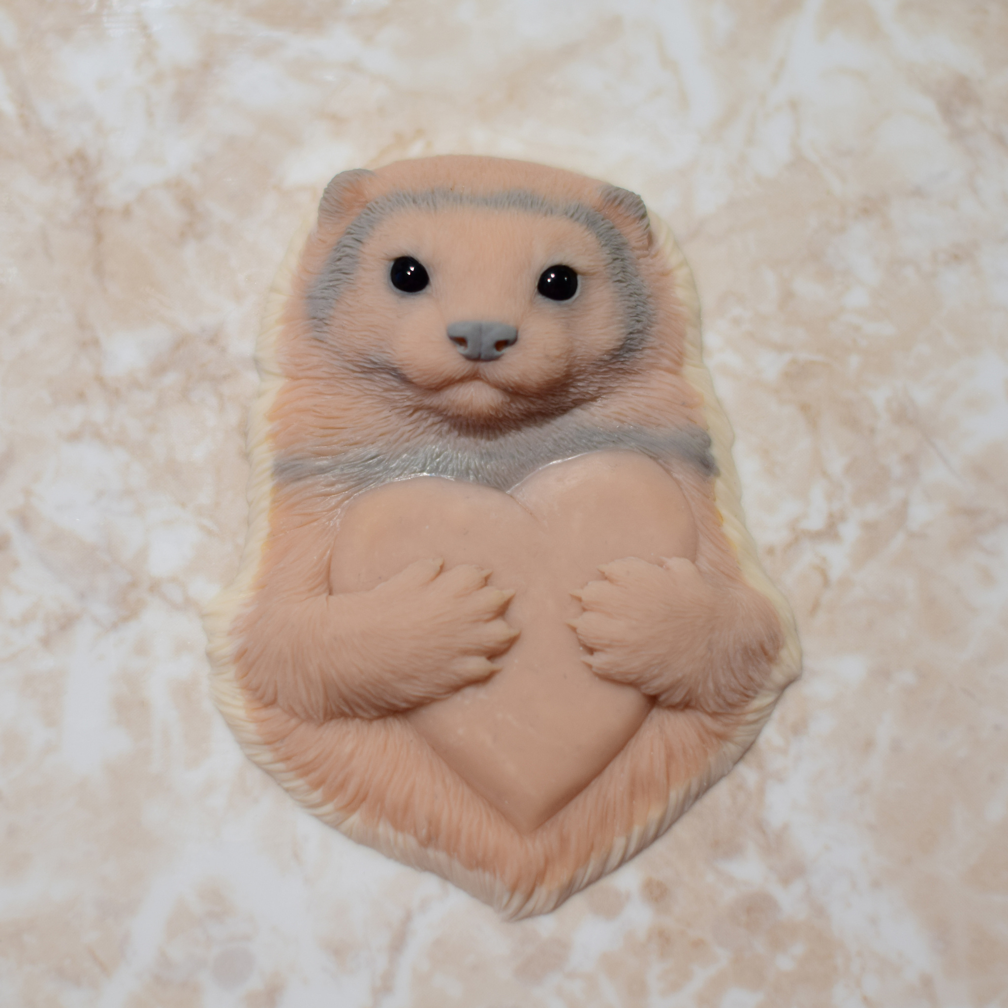 The ferret will steal your heart... as well as your slippers, socks, phone and more! - My, Ferret, Needlework with process, Silicone, Shaping, Video, Longpost