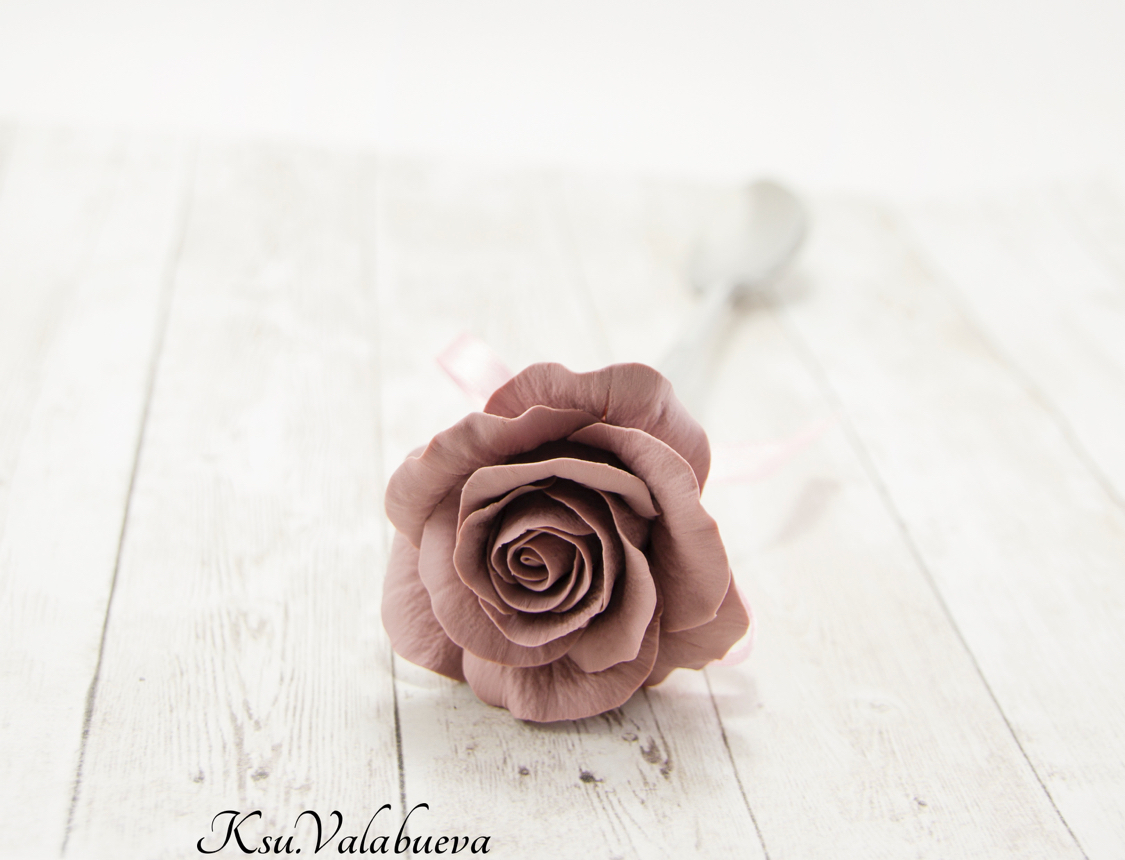 Antique Rose made of clay - My, Polymer clay, the Rose, Кружки, Decor, With your own hands, Handmade, Longpost, Needlework without process