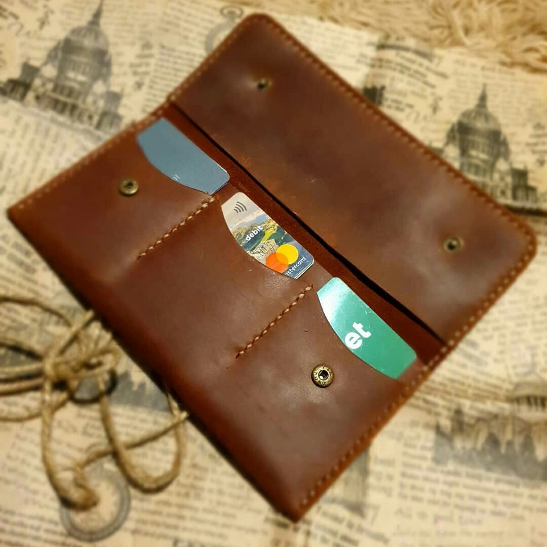 Women's wallet - My, Wallet, Leather products, Leather craft, With your own hands, Handmade, Longpost