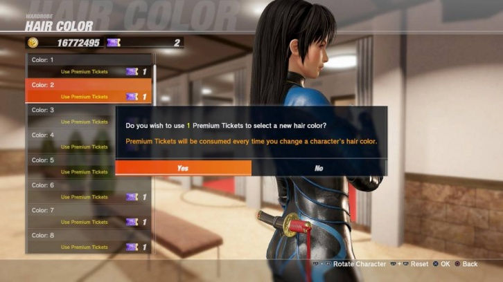 Donation for clothes in Dead or Alive 6 has become even crazier - “hair color rental” has appeared there - My, Donut, news, Computer games, Anime, Dead Or Alive (game series)