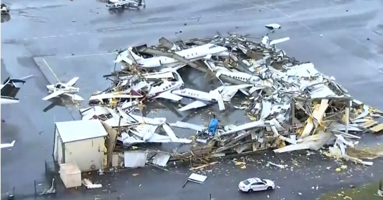 Aftermath of a tornado at John C Tune Airport-Jwn - USA, Tennessee, Tornado, Nature, Element, The airport, Longpost