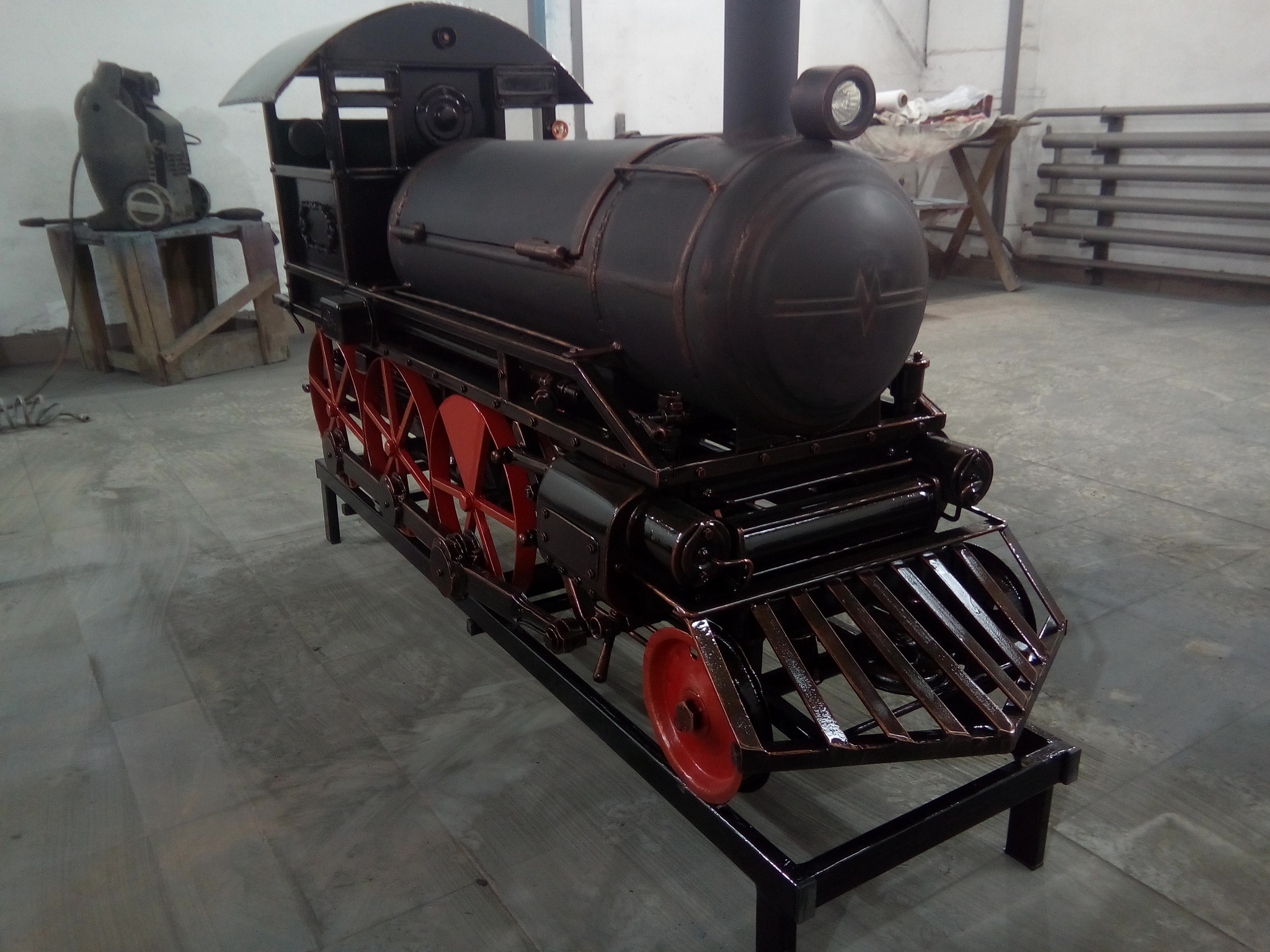 BBQ grill - My, Locomotive, Brazier, With your own hands, Longpost, Needlework with process, Models, Railway