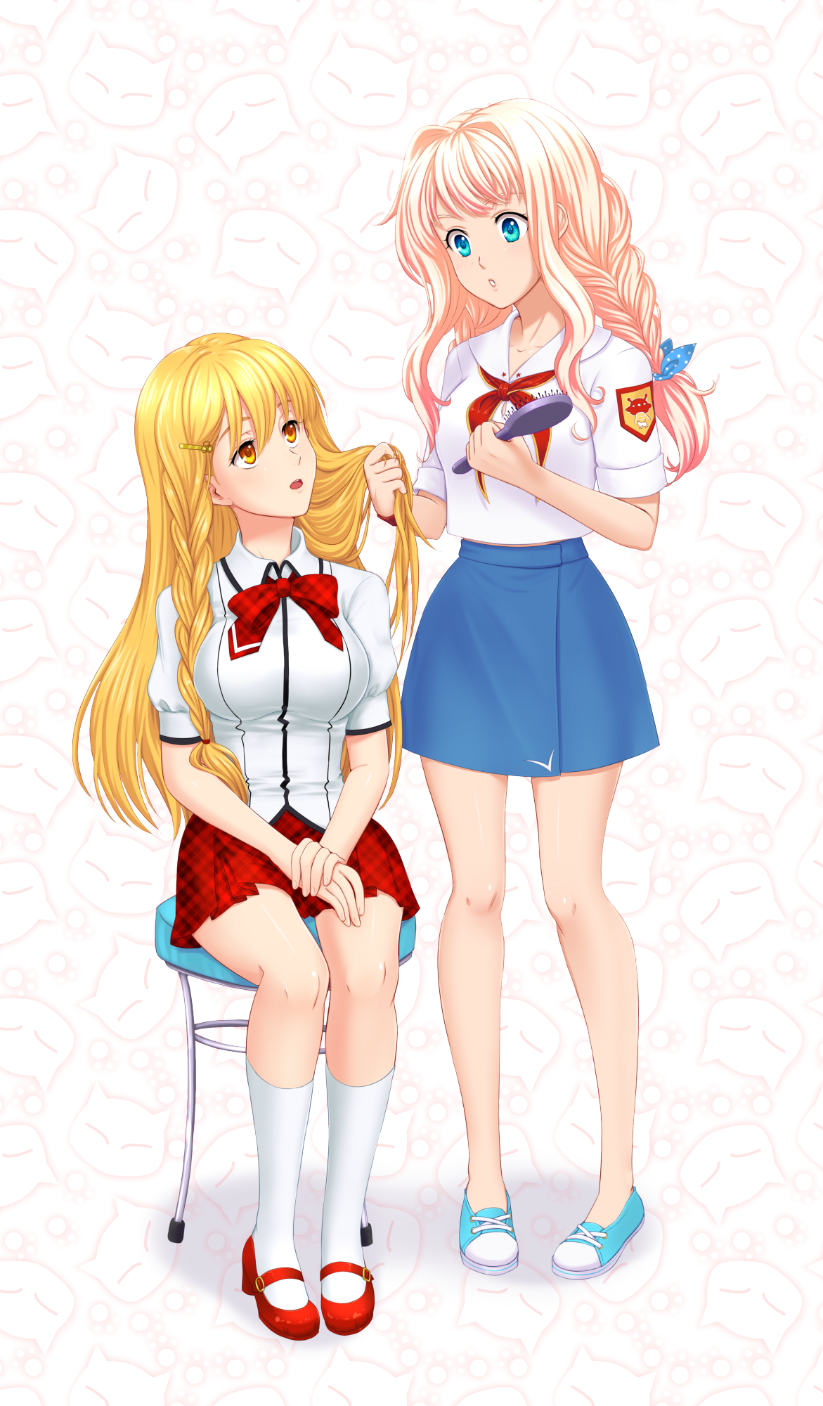 Crossover LGG and EON - My, Crossover, EON, Visual novel, Little green girl, Yana, Orikanekoi, Sasha Givental, Anime art