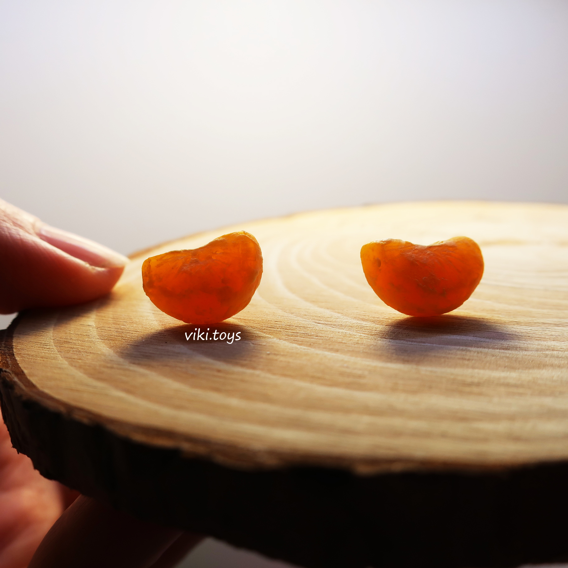 Tangerine slices made of polymer clay - My, Polymer clay, Decoration, Handmade, With your own hands, Craft, Presents, Tangerines, Needlework without process, Longpost