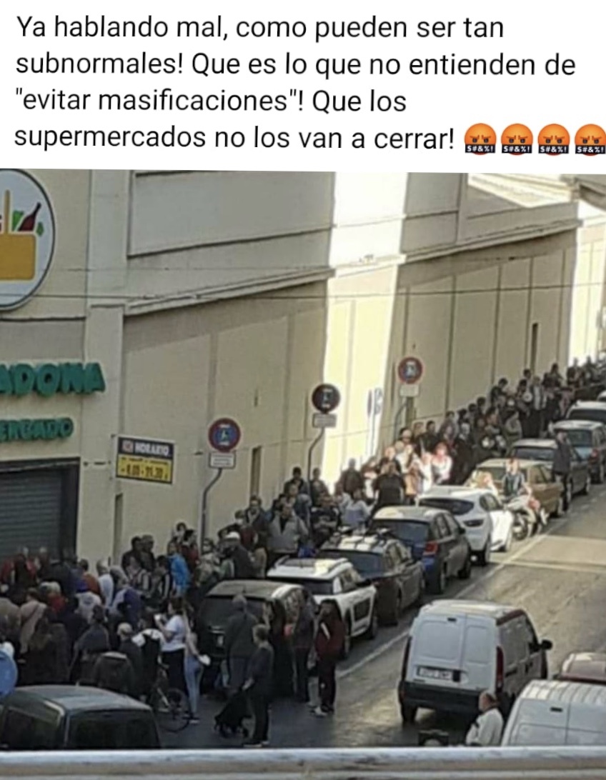 Queues in supermarkets in Spain - Coronavirus, Panic, Spain, Toilet paper, Longpost