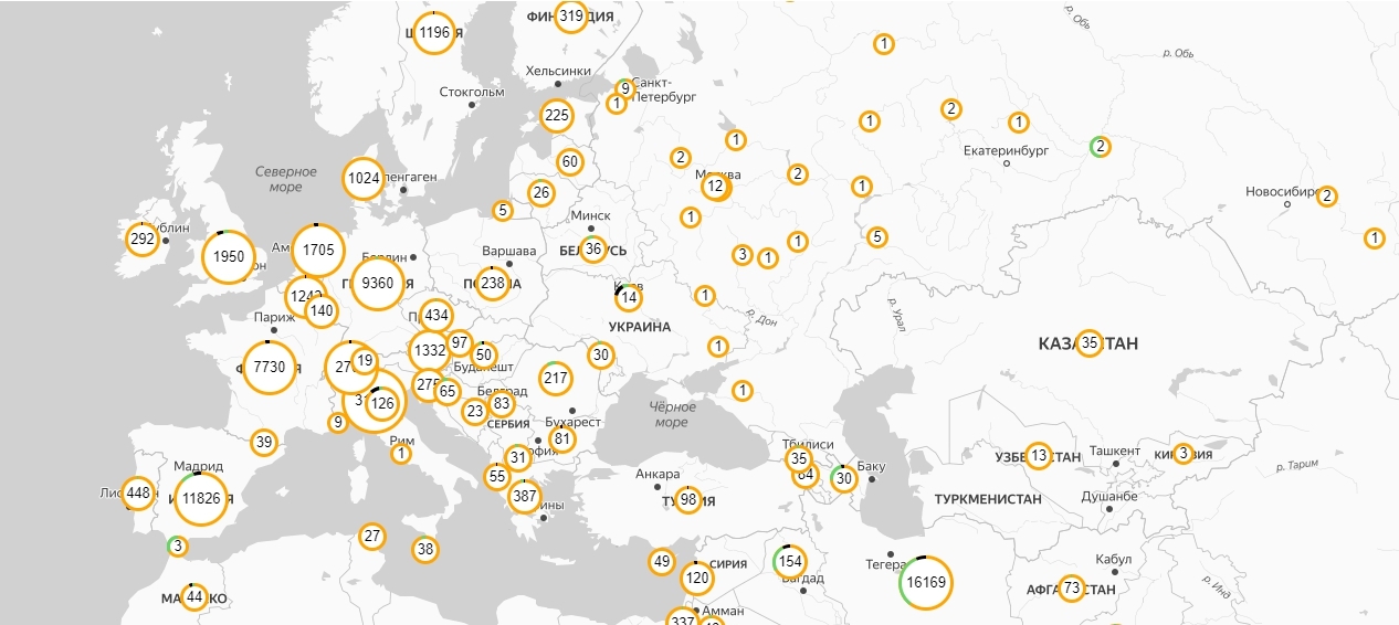 March 18 11:20 Moscow time. Coronavirus. Latest news (world statistics) - My, Virus, Coronavirus, Pandemic