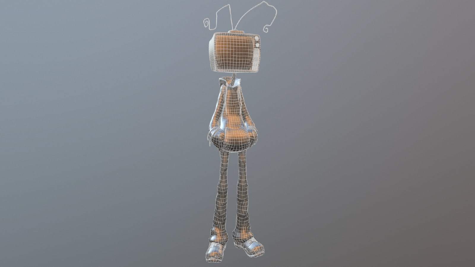 TV-man - My, Zbrush, Render, Substance painter, Character Creation, 3D modeling, Longpost