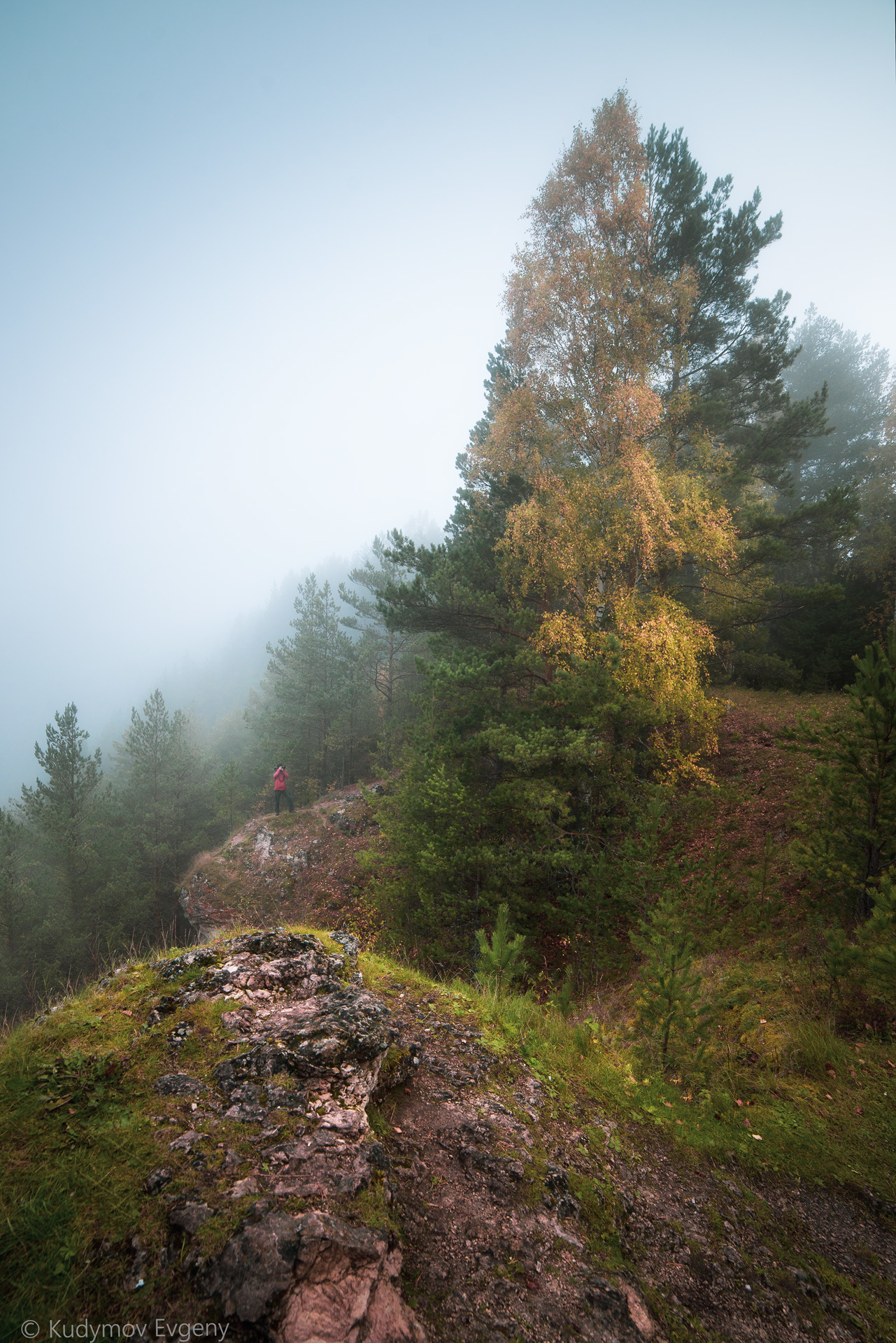 Vakutin stone. Perm region - Ural, Night, Fog, The photo, Longpost