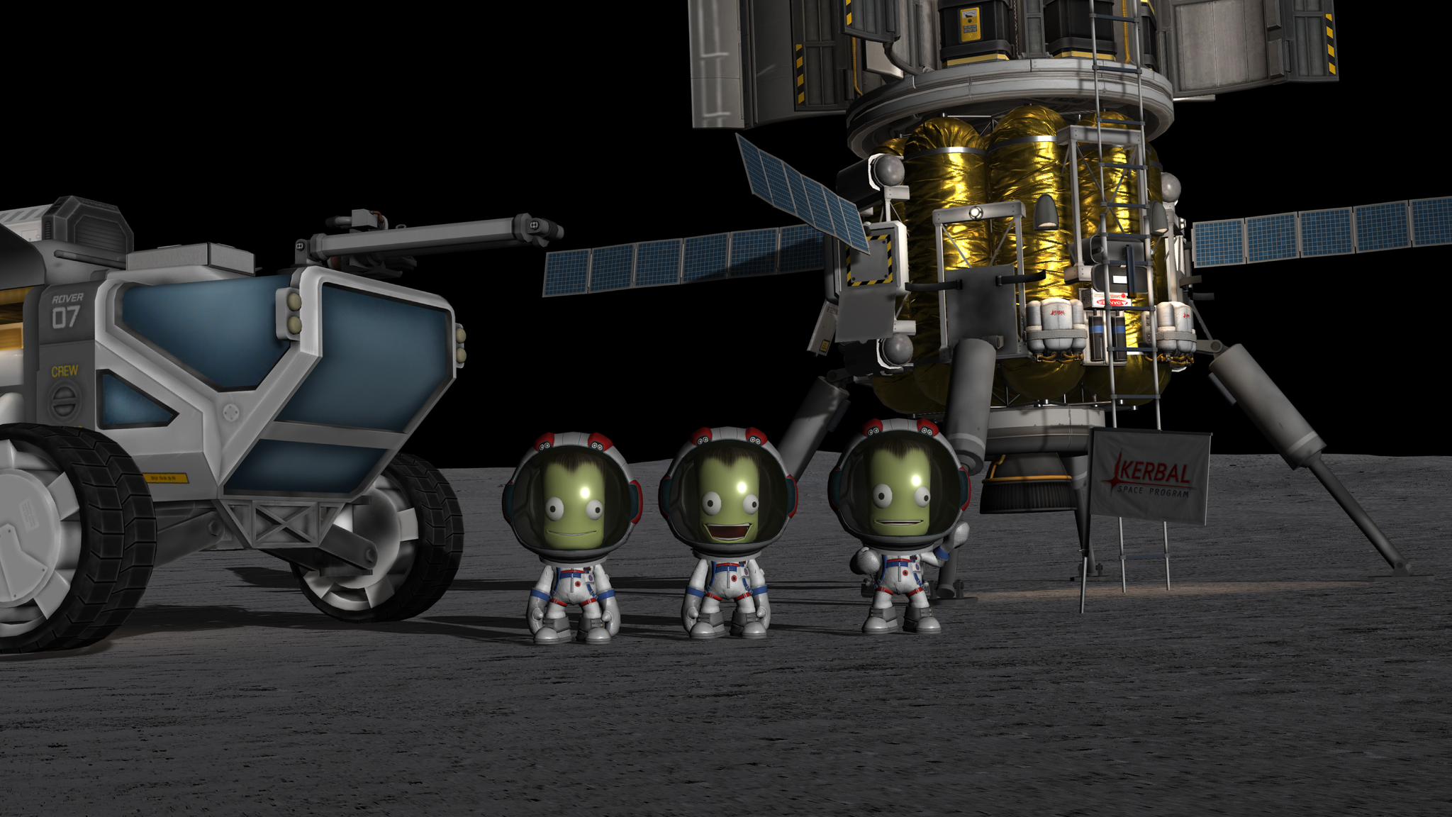 Kerbal Space Program, JNSQ career: first rover walk on Moon - My, Kerbal space program, Games, Space, Longpost