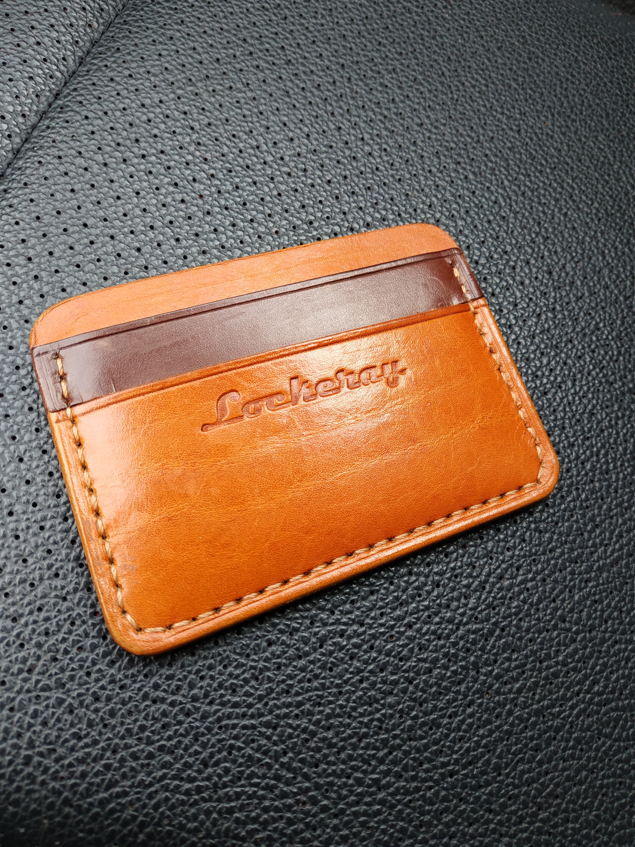 Flat - My, Leather products, Leather craft, Cardholder, Longpost