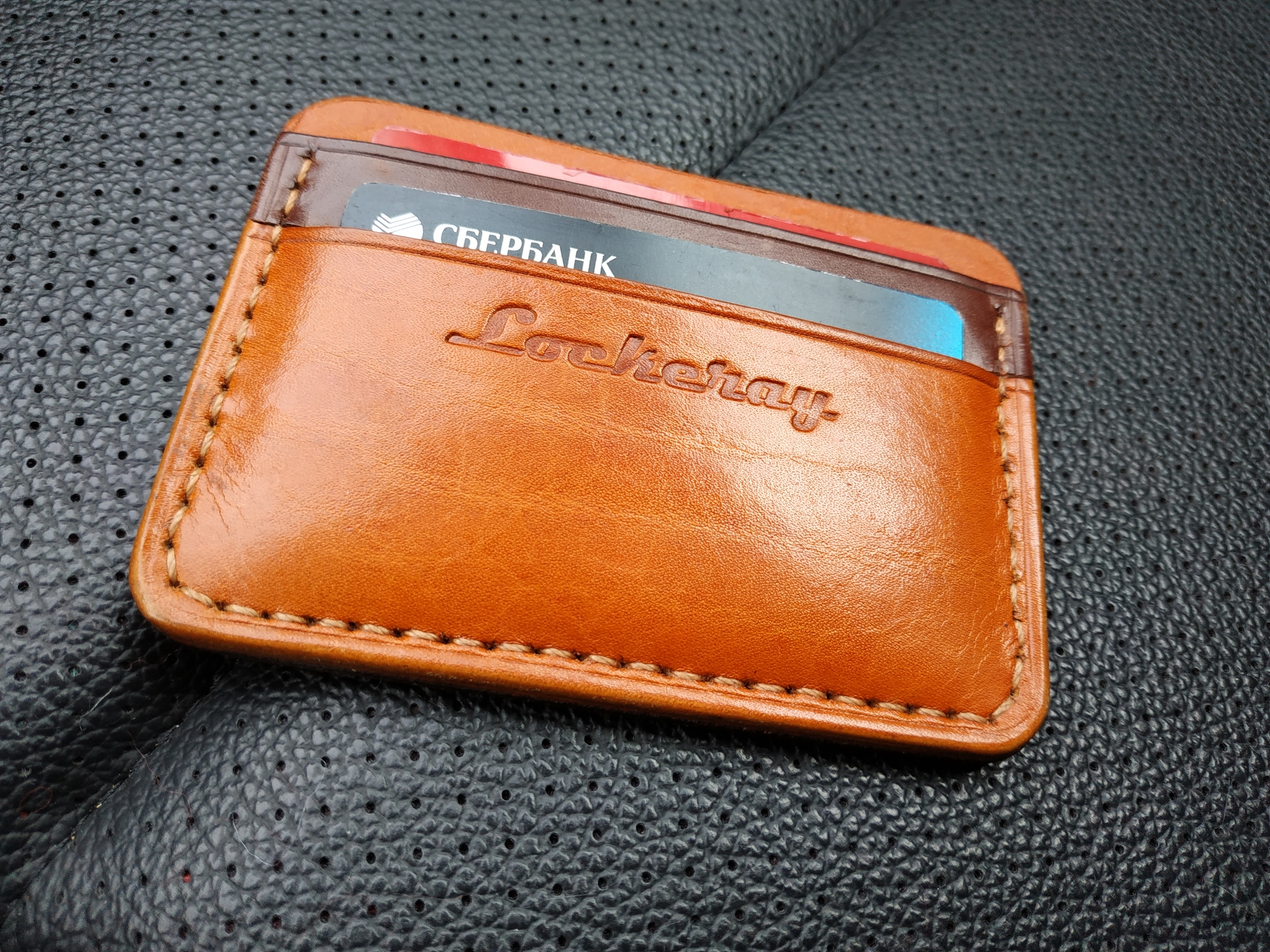 Flat - My, Leather products, Leather craft, Cardholder, Longpost