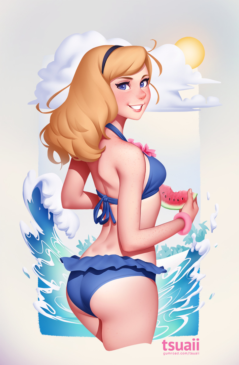 Sunny, summer Lux from tsuaii - Tsuaii, League of legends, Suite, Girls, Swimsuit, Fan art, Art, Longpost