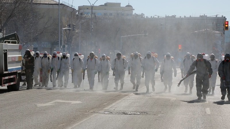 This is how streets are disinfected in Nur-Sultan - Kazakhstan, Coronavirus, Disinfection