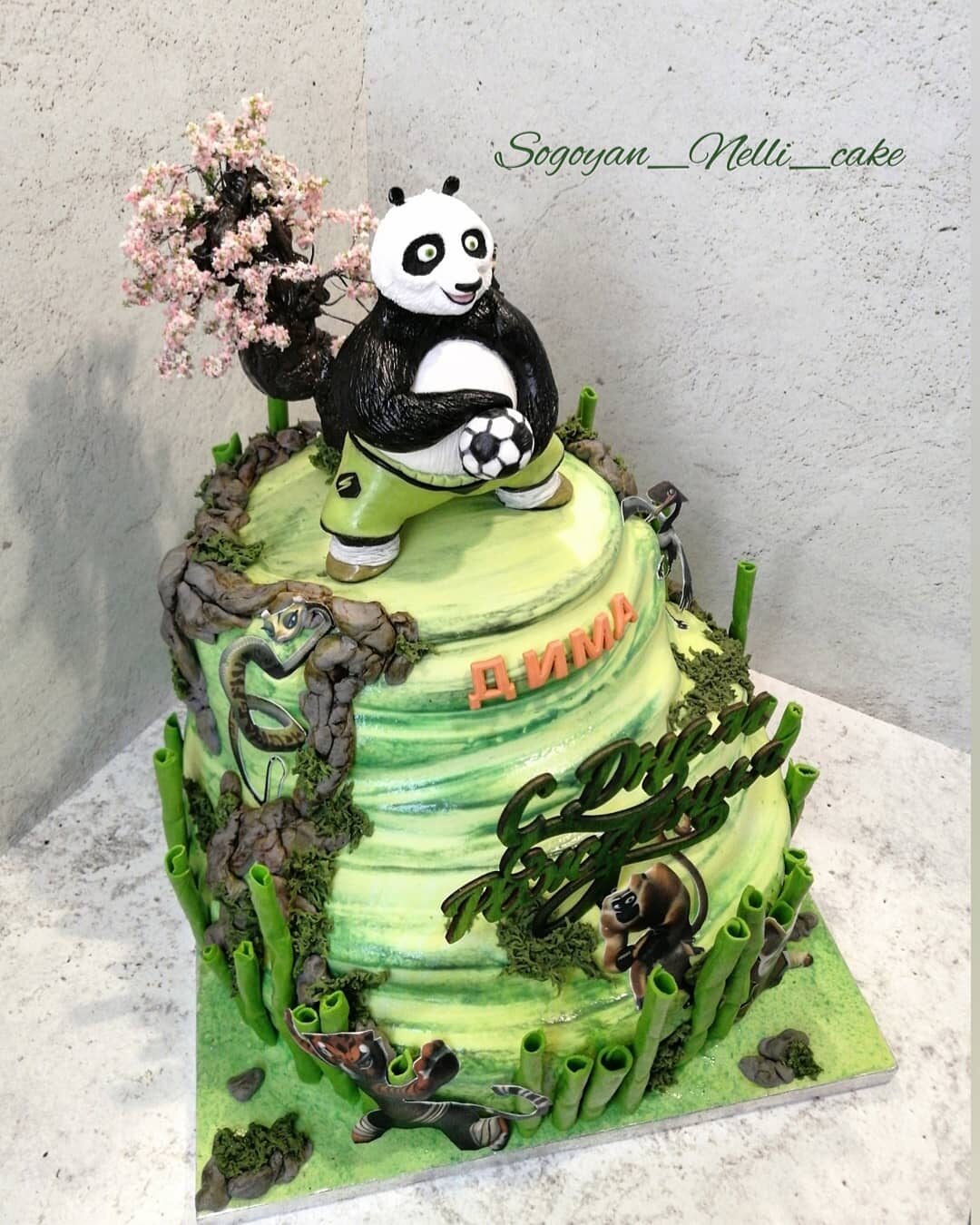 Kung Fu Panda Cake - My, Chocolate cake, Confectionery, Video, Longpost, Recipe, Cake, Cooking