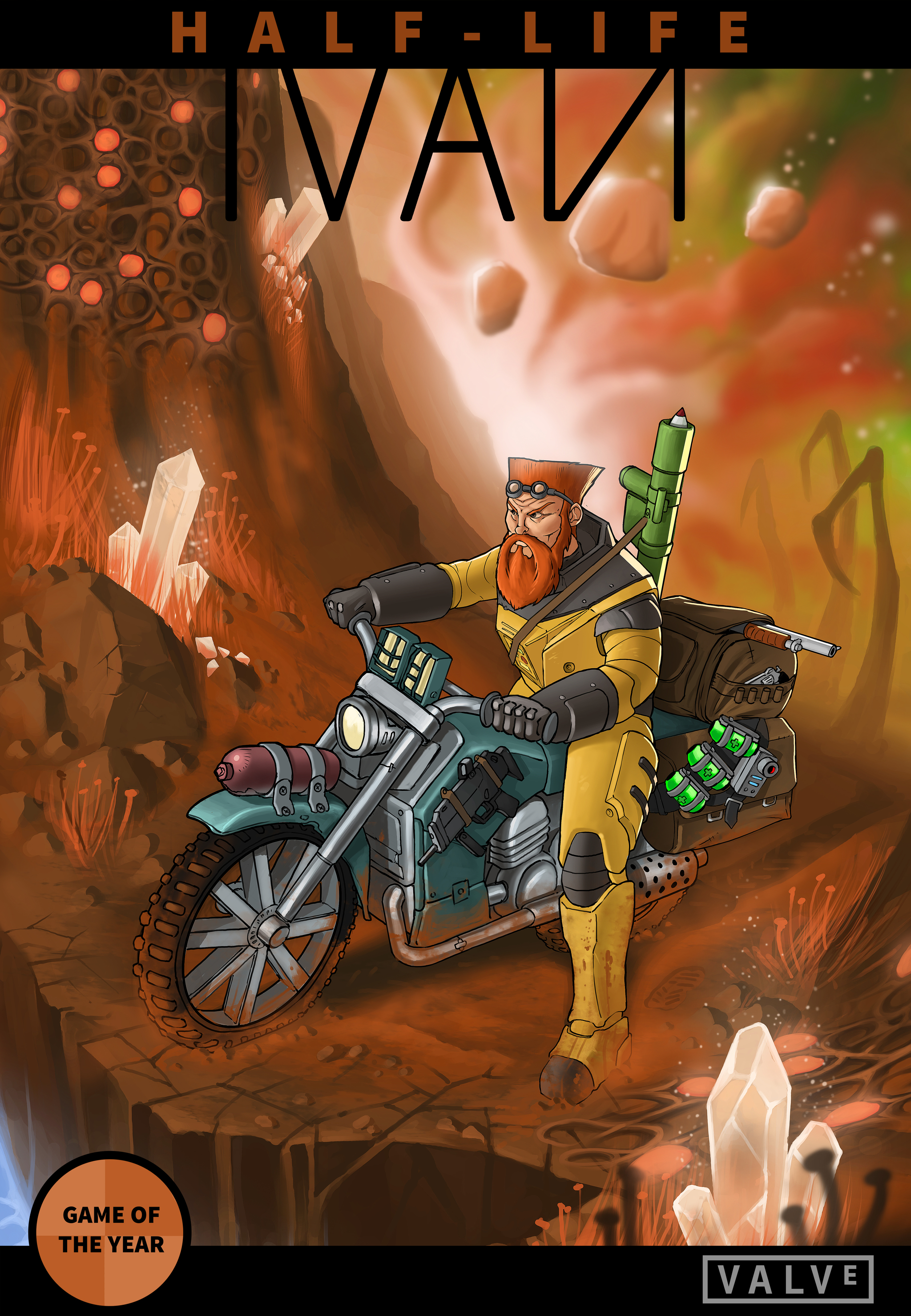 HALF-LIFE:IVAN (Ivan the space biker) - My, Half-life 2, Half-life, Half-life 3, Half-Life: Alyx, Drawing, Art, Longpost