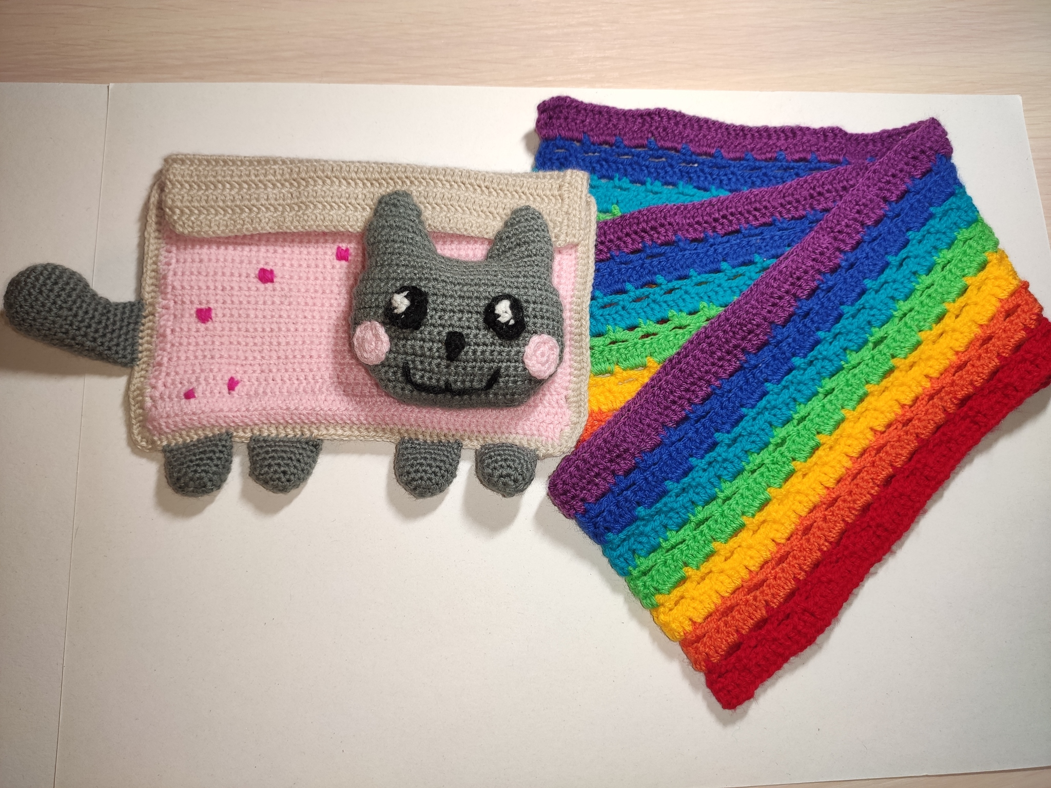 NyanCat crochet - My, Needlework without process, Crochet, Nyan cat