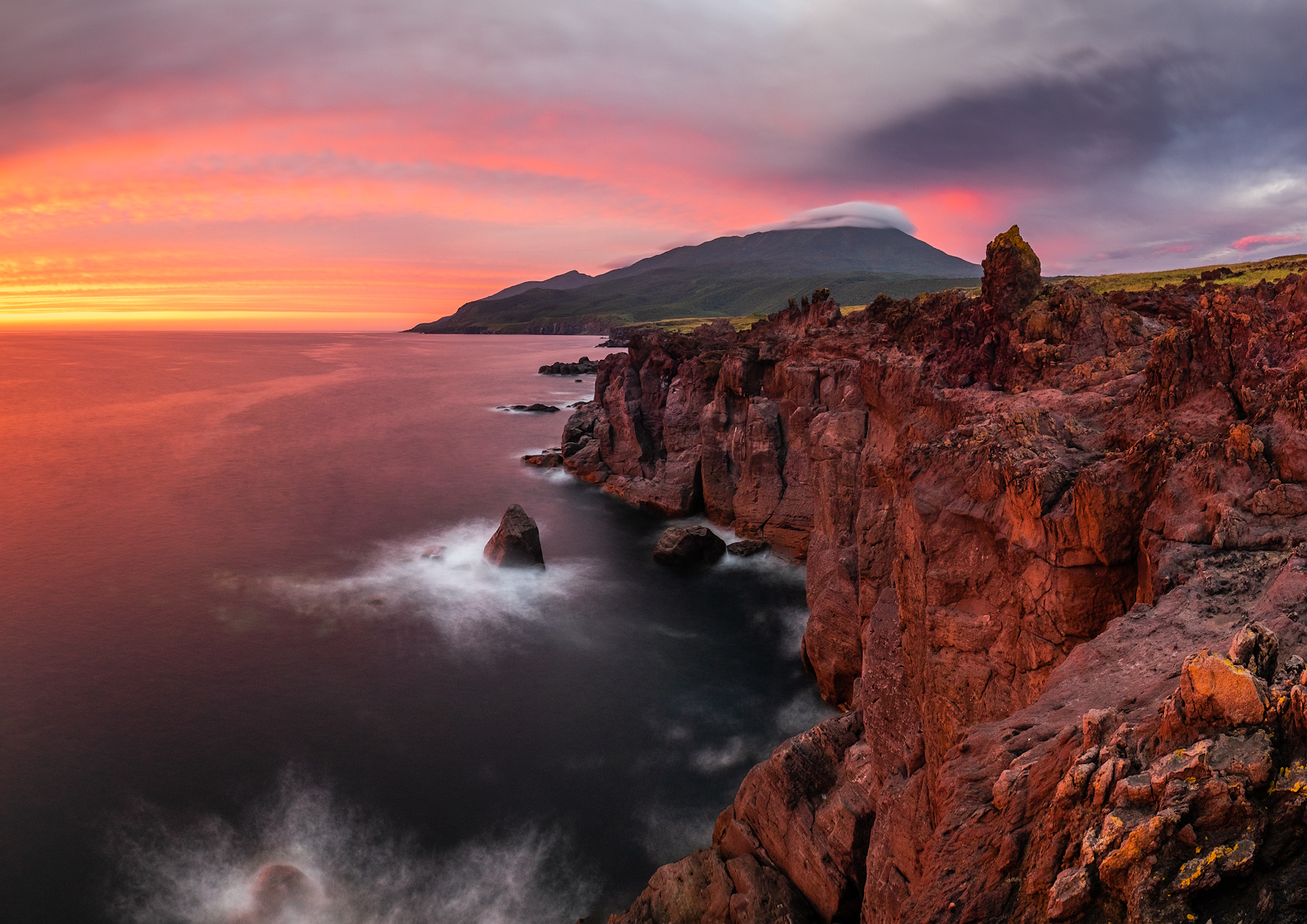 Yanquito Lava Field - My, Kurile Islands, Iturup, The nature of Russia, Landscape, The photo, Long exposure, Nature, First post