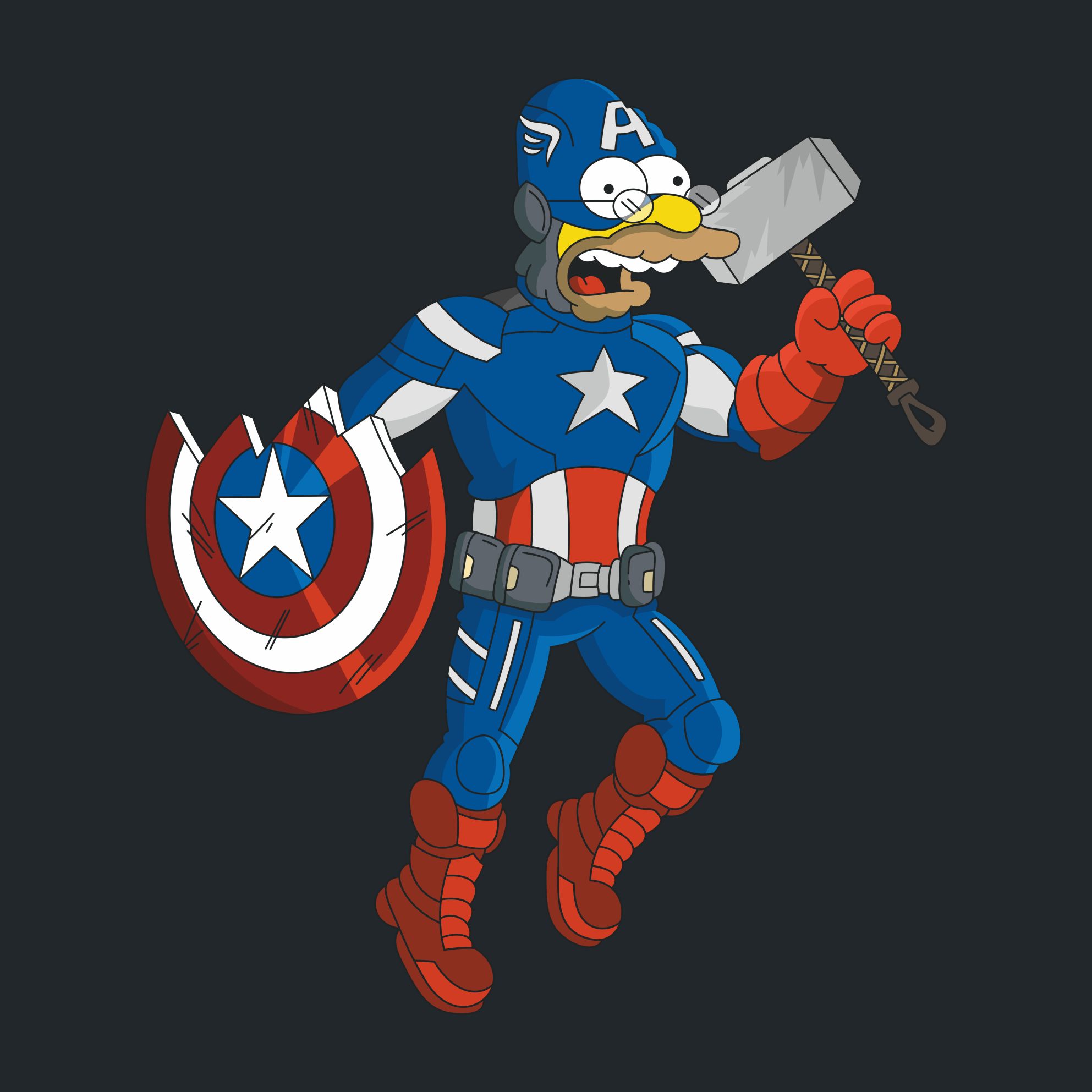 Mstimpsons | Avensons (vectors for pikabushniki - part eight) - My, Vector, Print, Avengers, The Simpsons, Is free, Longpost