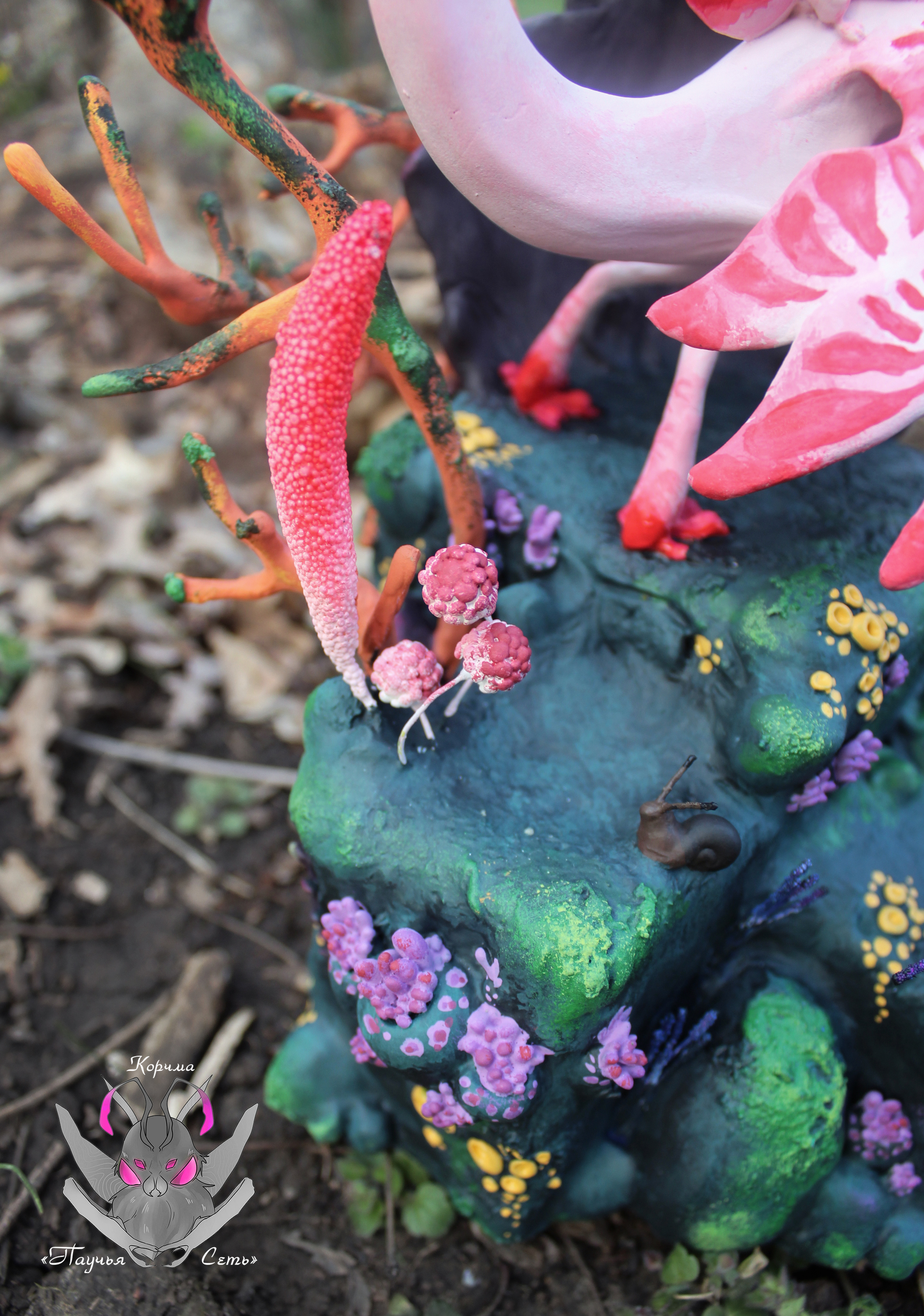 Axolotl Reef - My, The Dragon, Handmade, Axolotl, Polymer clay, Needlework with process, Creation, Concept, Sculpture, Longpost