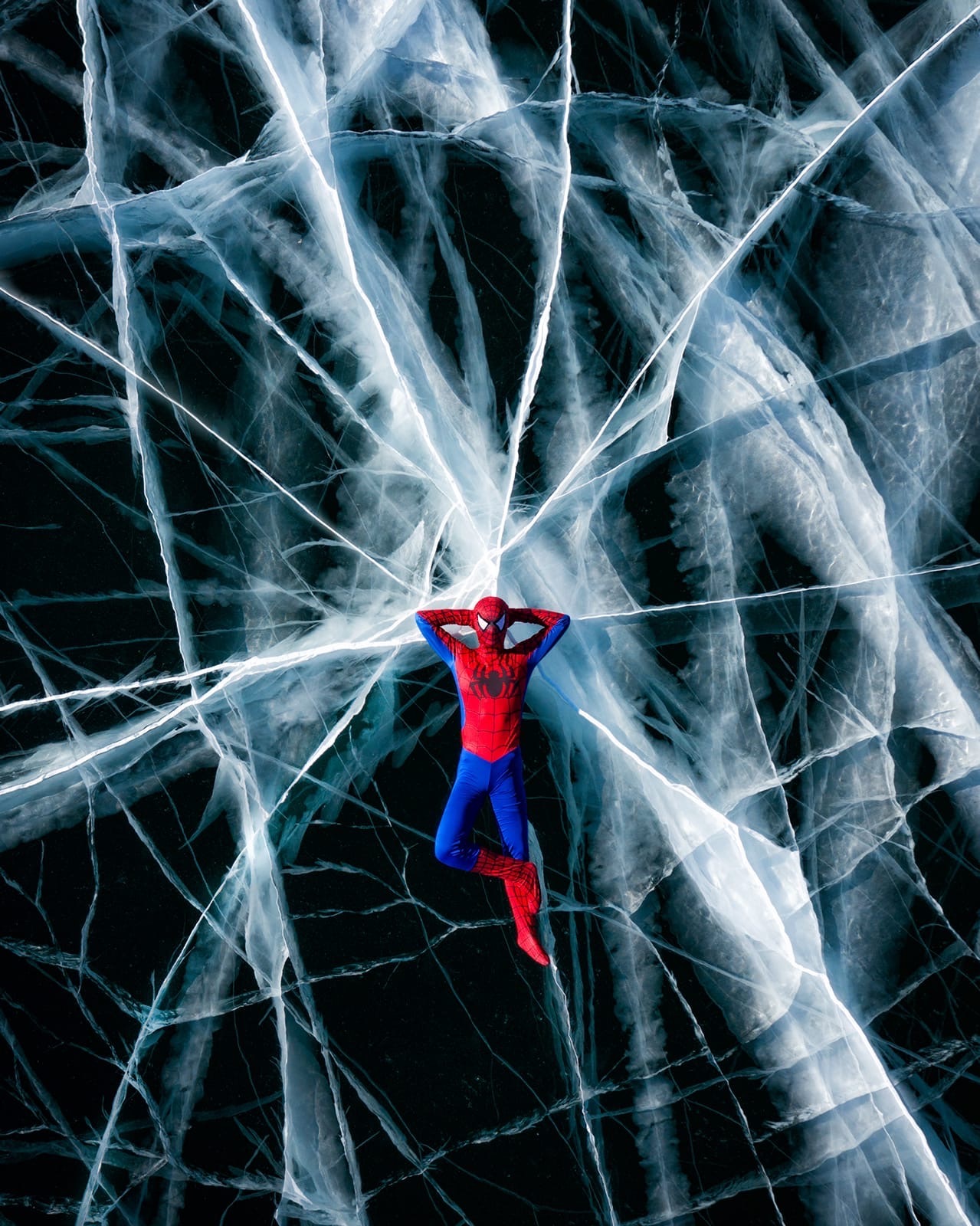 In the web of Baikal - Baikal, Web, Spiderman, Amazing Spider-Man, Ice, Superheroes