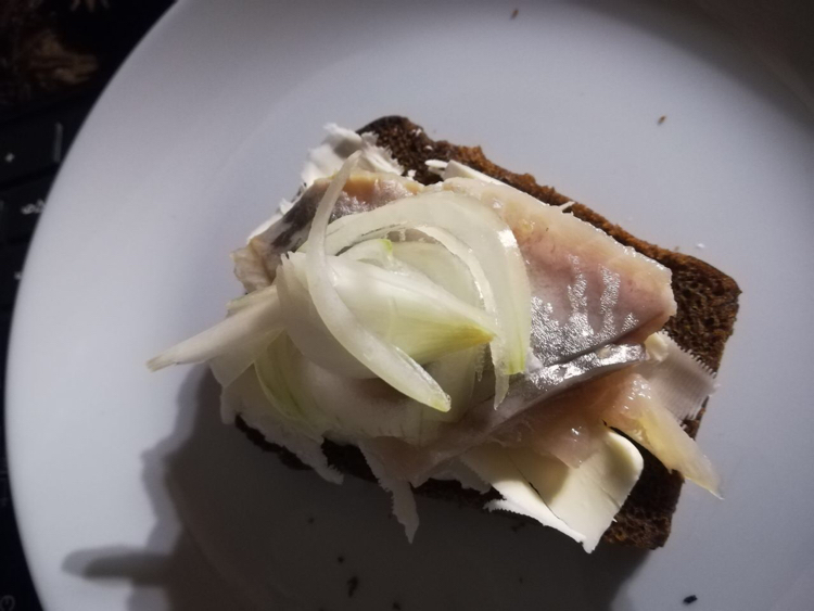 Very simple and strange recipe - A sandwich, Herring, Kitchen