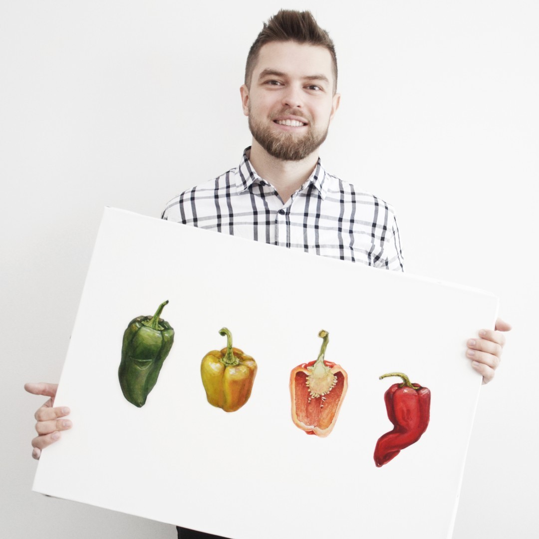 Peppers, watercolor - My, Drawing, Painting, Painting, Pepper, Longpost, Watercolor, Artist