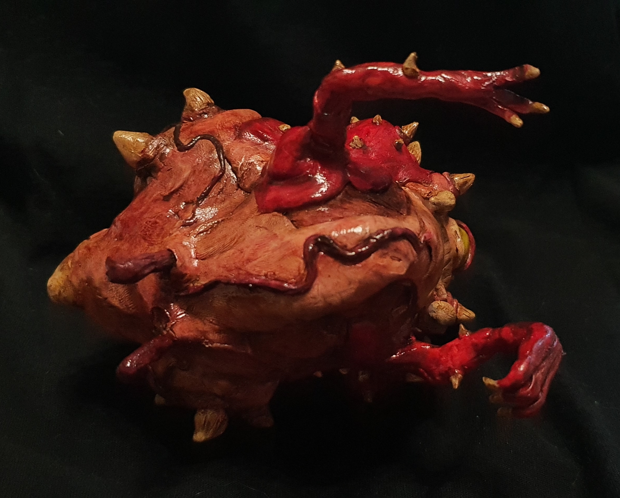 Cacodemon made of polymer clay - My, Doom, Polymer clay, Acrylic, Monster, Needlework without process, Longpost, Kacodemon (Doom)