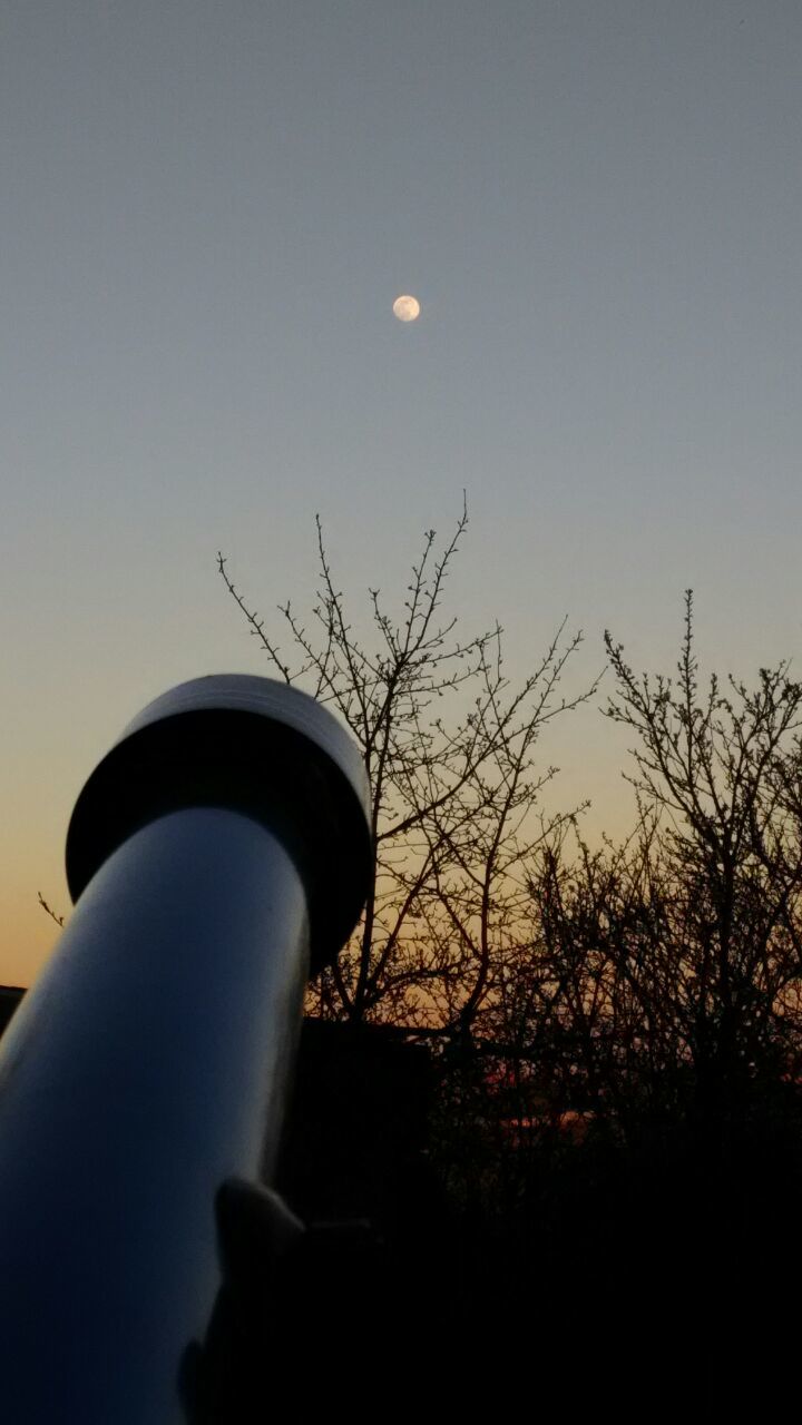 Pink supermoon, ready to watch - My, moon, Telescope, Mobile photography, Evening, It was getting dark, Longpost, Asus Zenfone