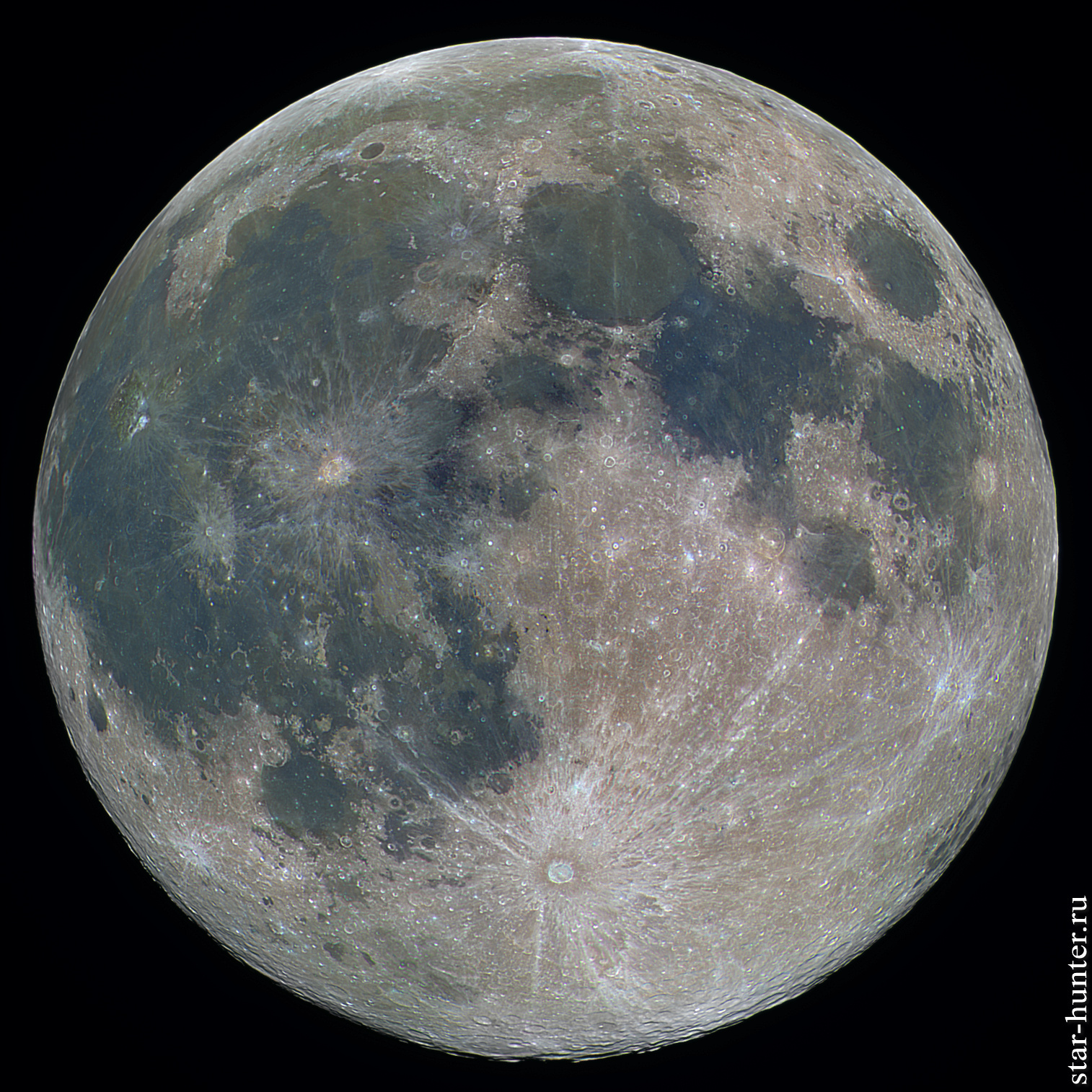 Multispectral Moon, April 8, 2020, 00:36 - My, moon, Astrophoto, Astronomy, Space, Starhunter, Anapa, Anapadvor