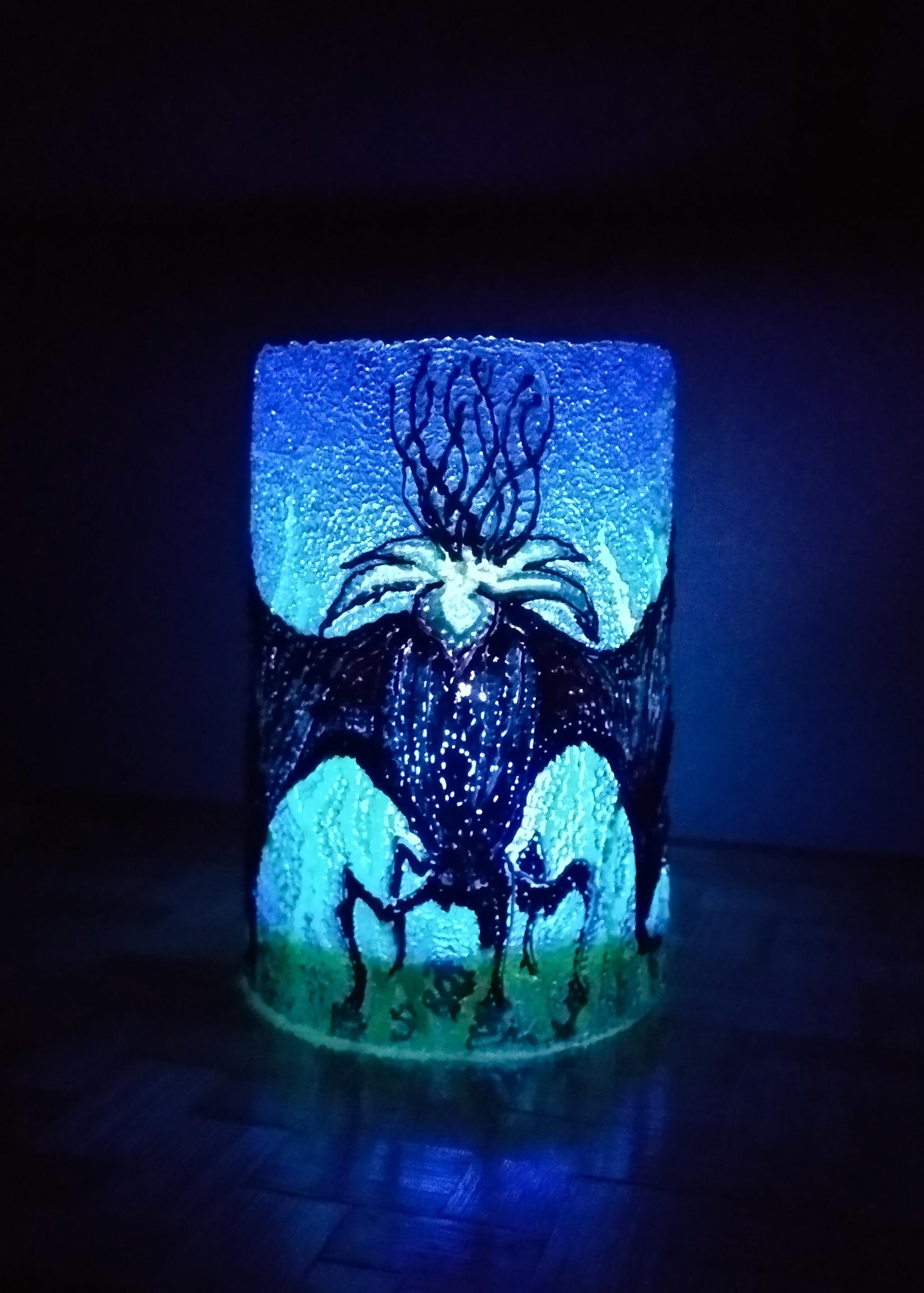 Deep horror. Drawing a candlestick with plastic - My, 3D pen, Howard Phillips Lovecraft, Creation, Needlework with process, Lovecraft art, Longpost, Friday tag is mine, Hobby