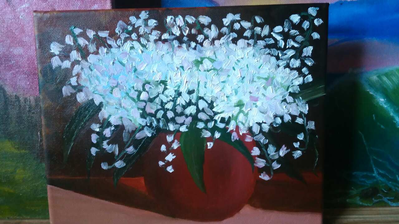 Untitled - My, Lilies of the valley, Painting, Oil painting, Without processing