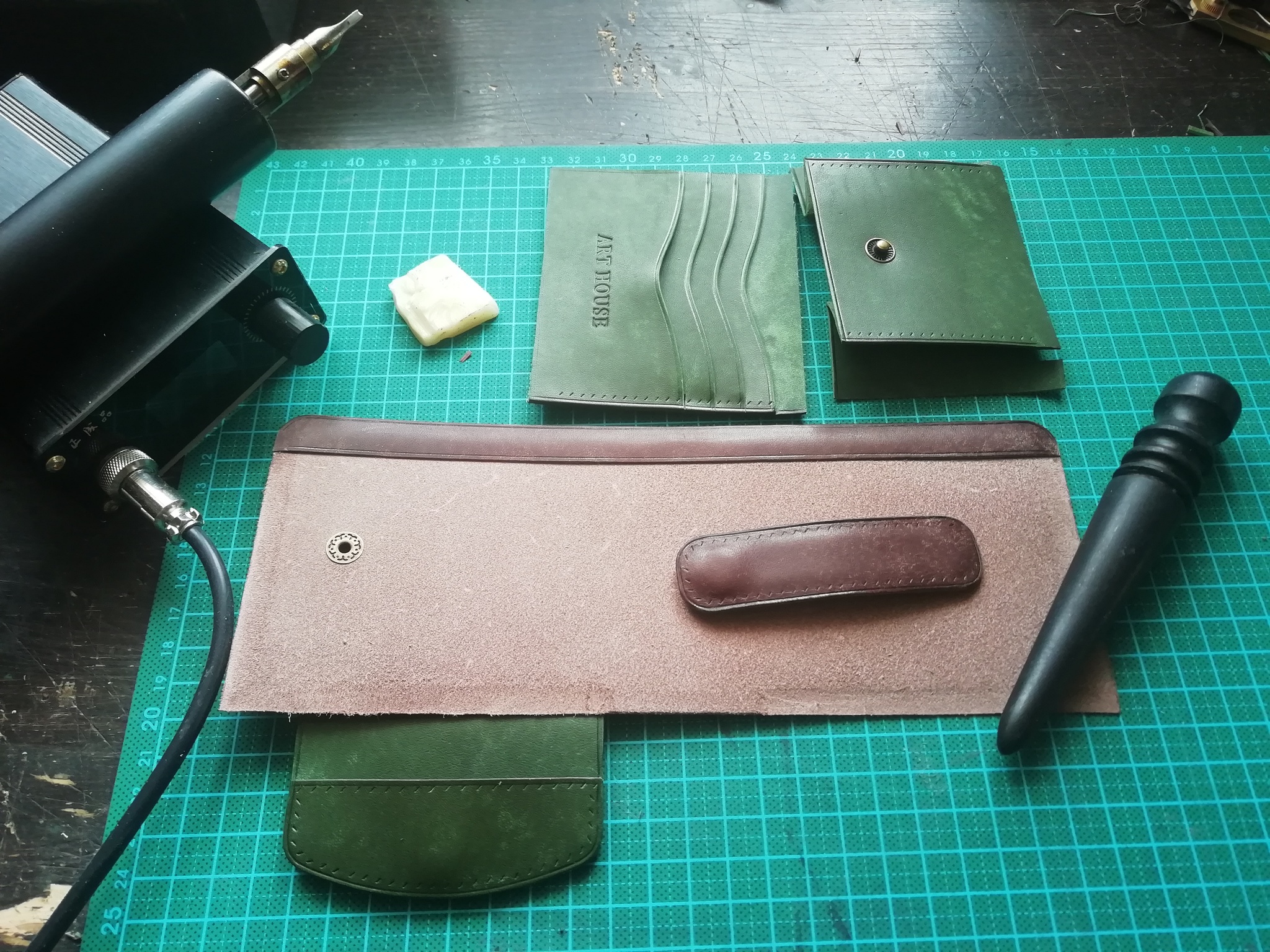 DIY classic leather wallet - My, Longpost, Leather products, Handmade, Needlework with process, Wallet