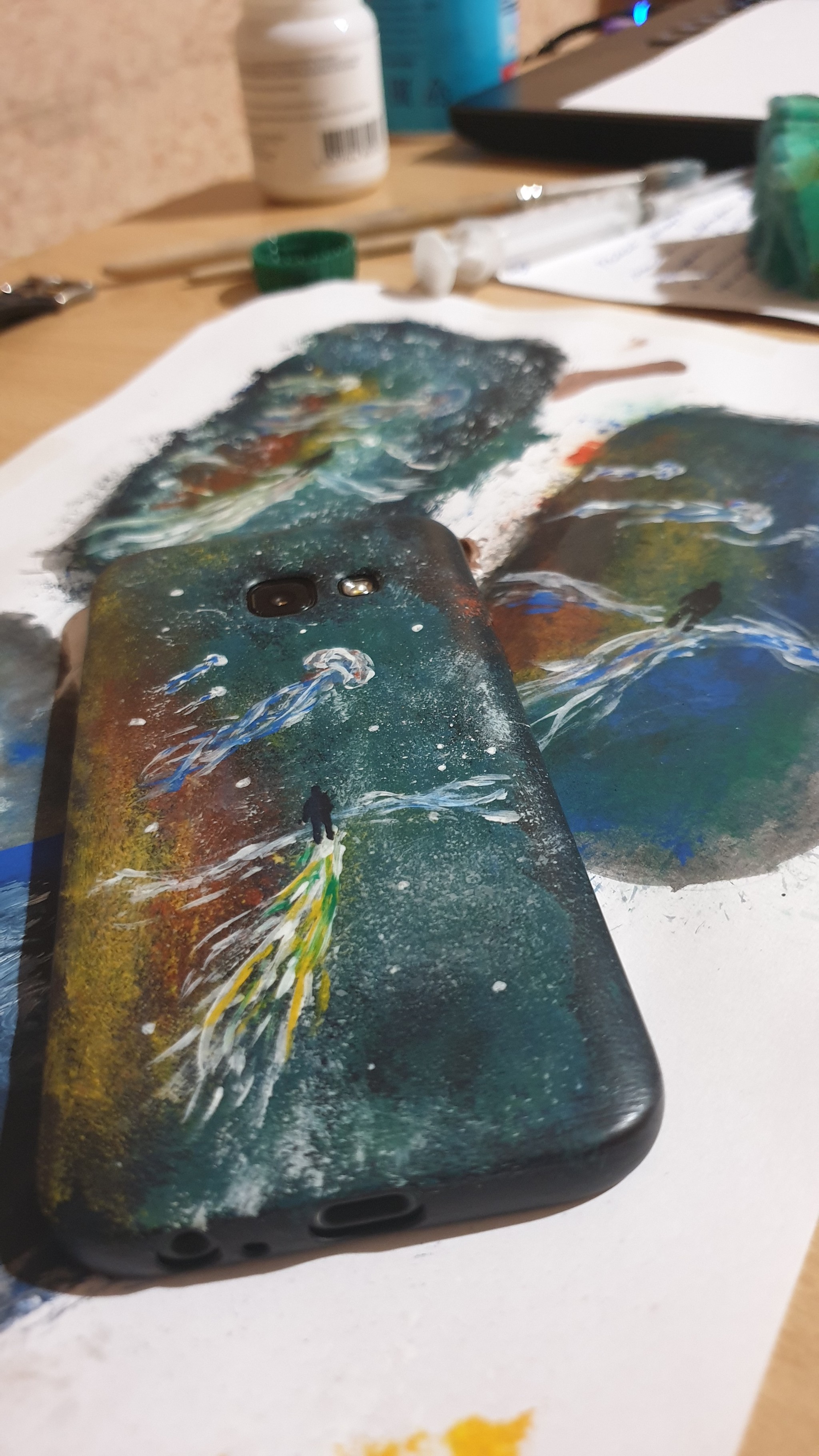 We continue experimenting with acrylic - Acrylic, Case for phone, Space, Longpost