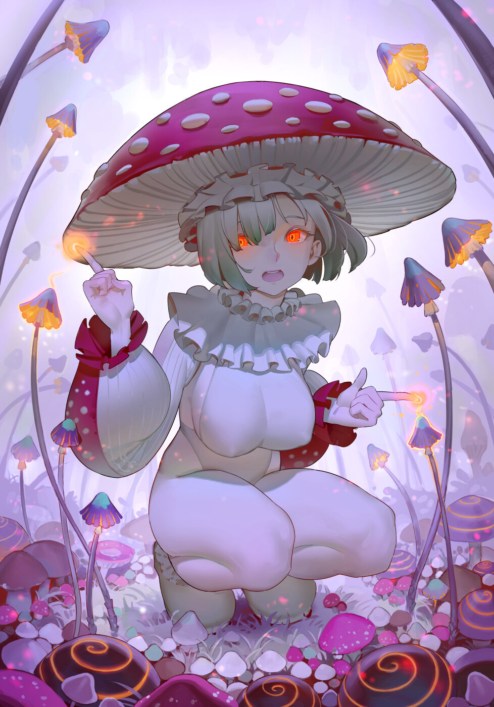 mushroom magic - NSFW, Art, Girls, Erotic, Monster girl, Fly agaric, Tim lochner, Longpost, Anime, Anime art