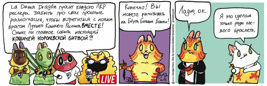 Koteykin News from 04/15/2020 - My, cat, Comics, Koteikin news (comic), Translation