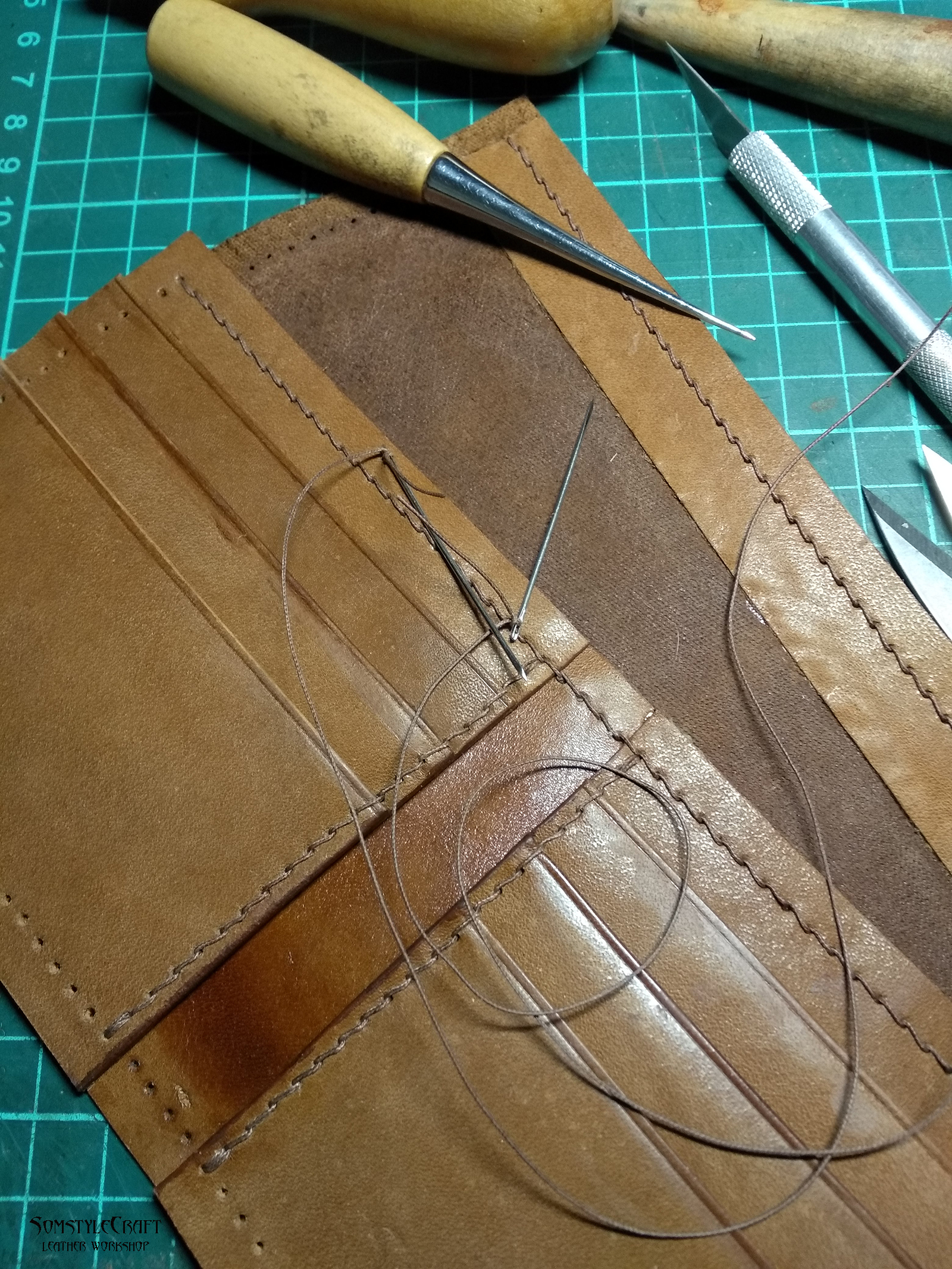 Wallet Kenya - My, Wallet, Needlework with process, Leather products, Longpost, Video